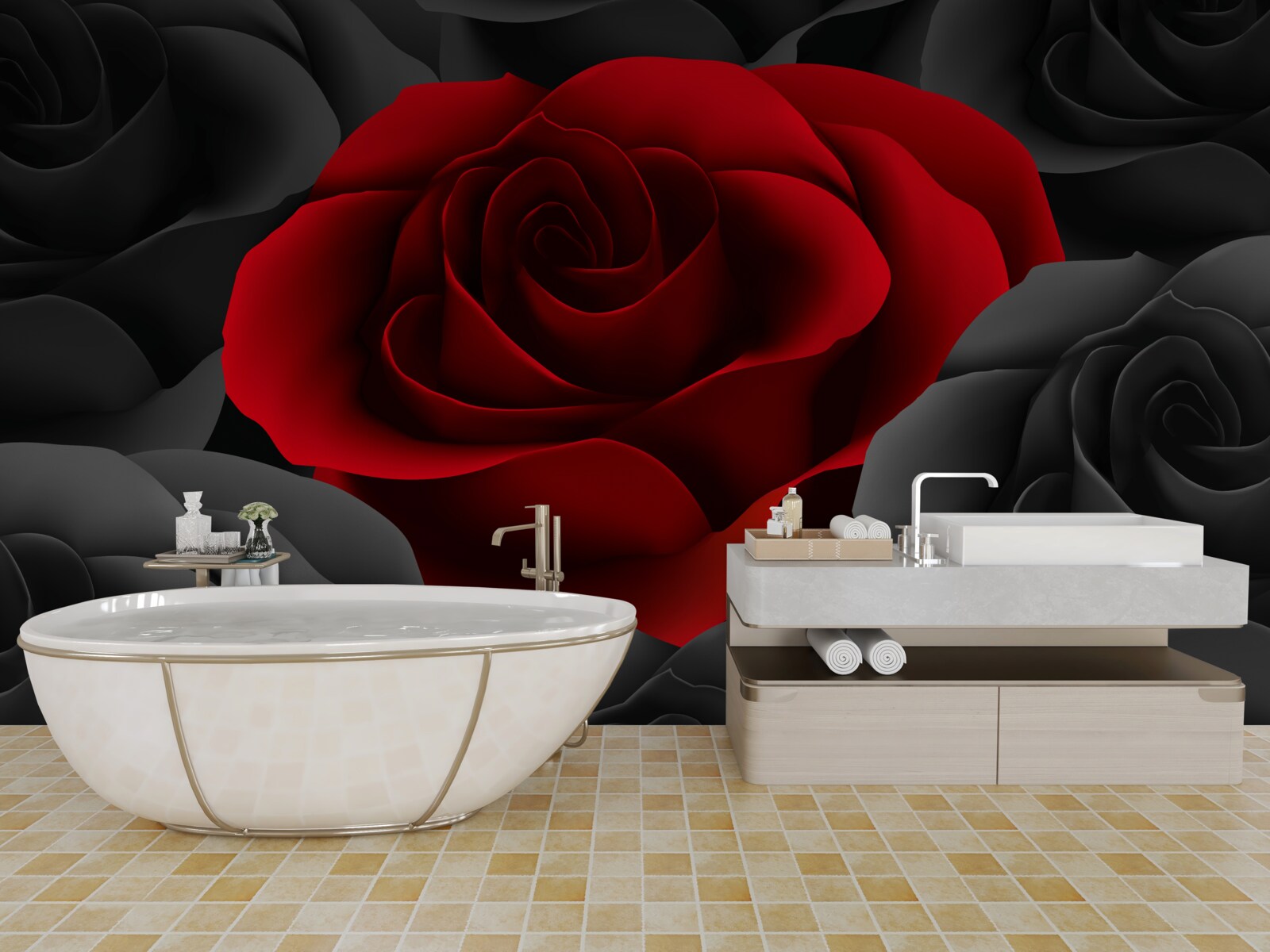 Fototapeta farebný kvet medzi nudnými