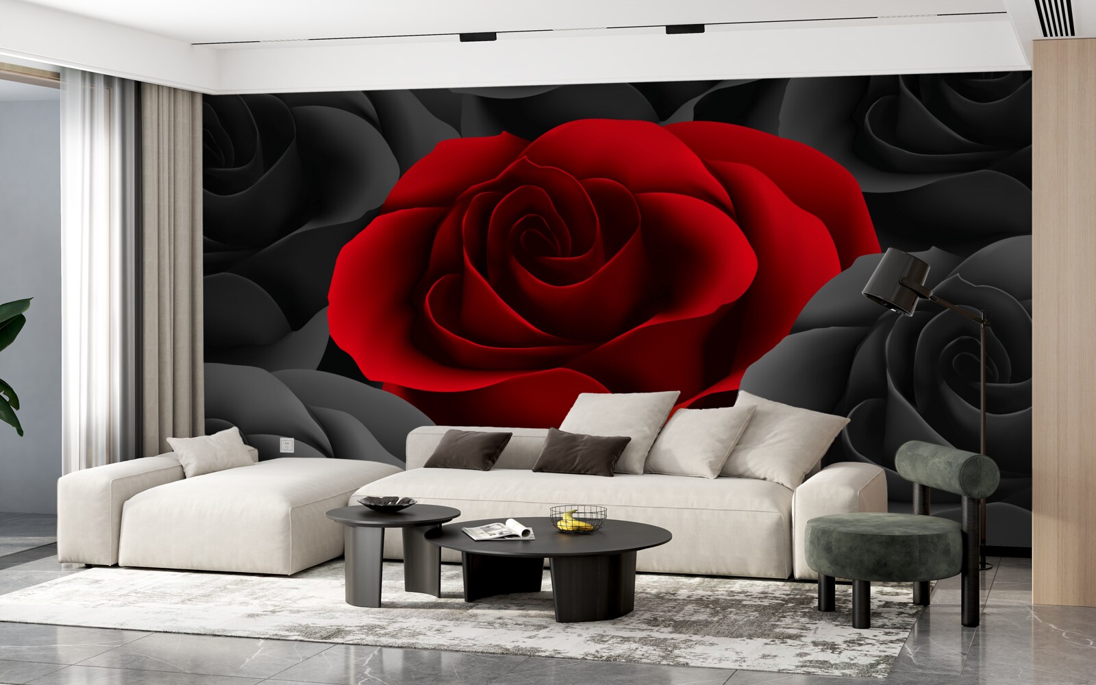 Fototapeta farebný kvet medzi nudnými