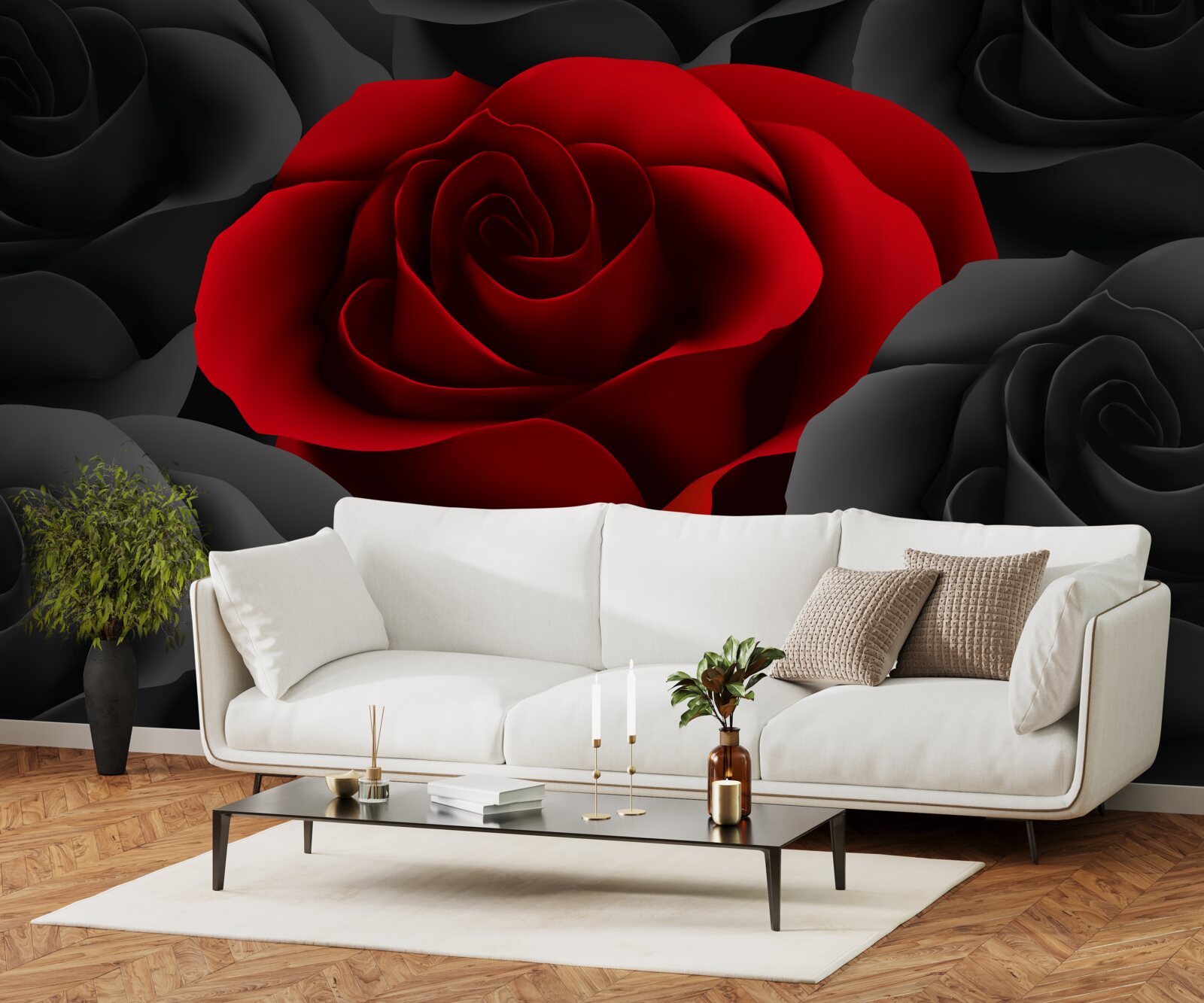 Fototapeta farebný kvet medzi nudnými