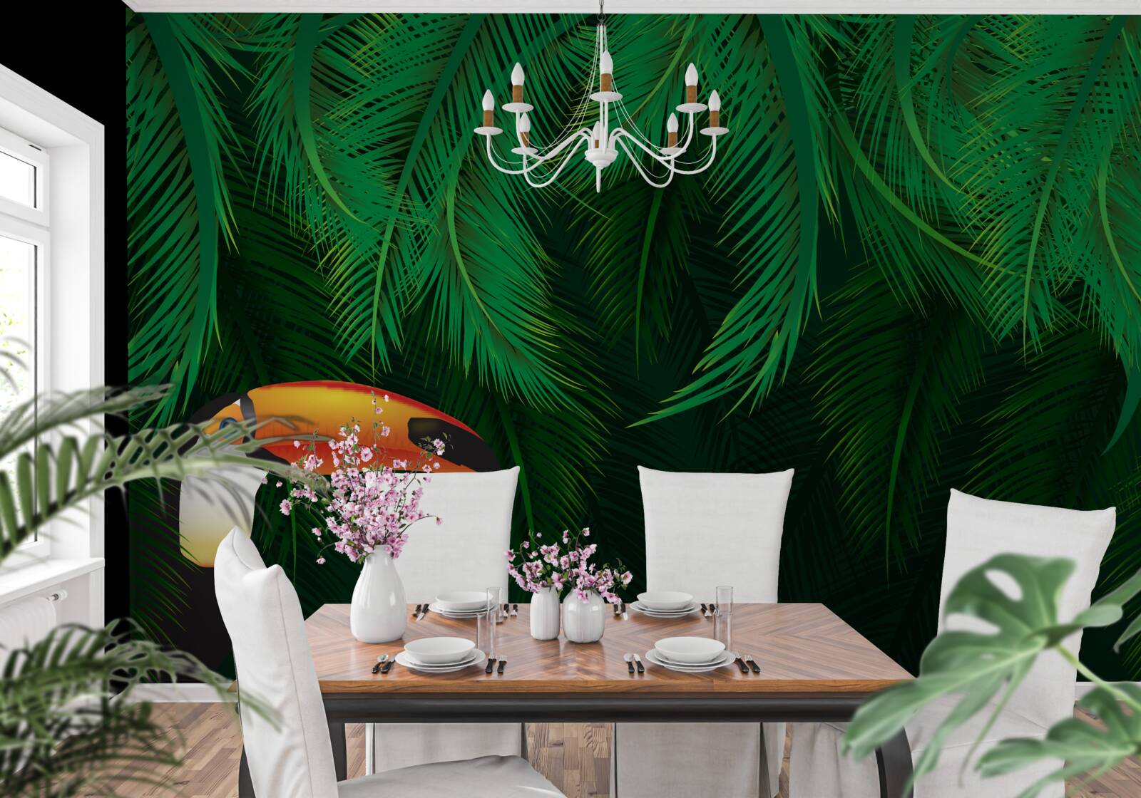 Fototapeta tukan medzi tropickou zeleňou