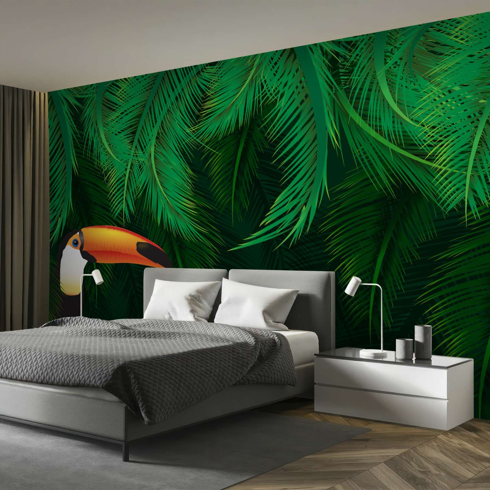 Fototapeta tukan medzi tropickou zeleňou