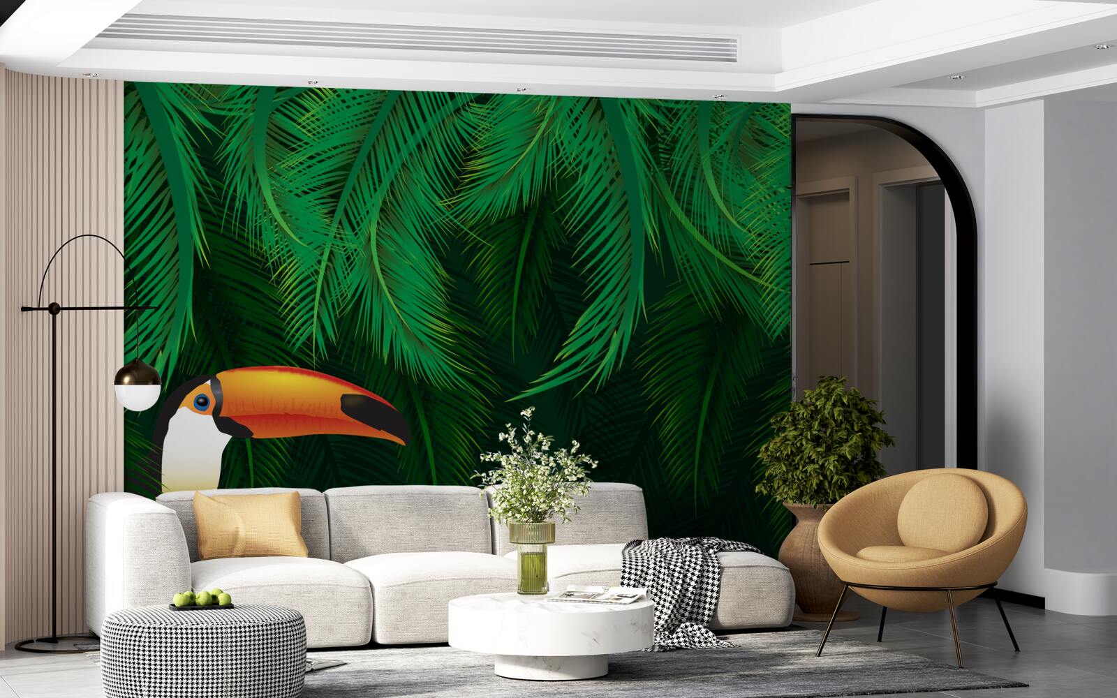 Fototapeta tukan medzi tropickou zeleňou