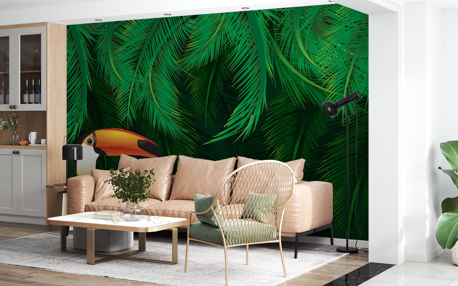 Fototapeta tukan medzi tropickou zeleňou