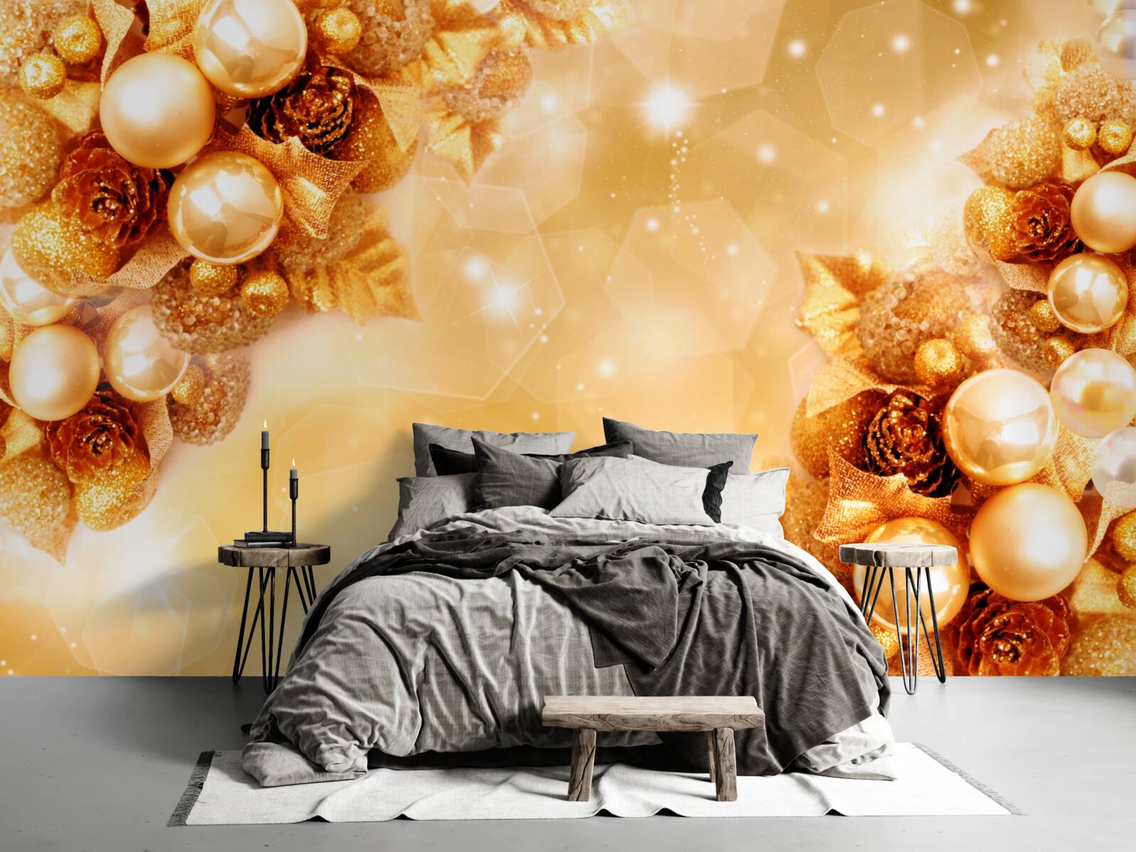 Fototapeta zlaté perly na zlatých listoch