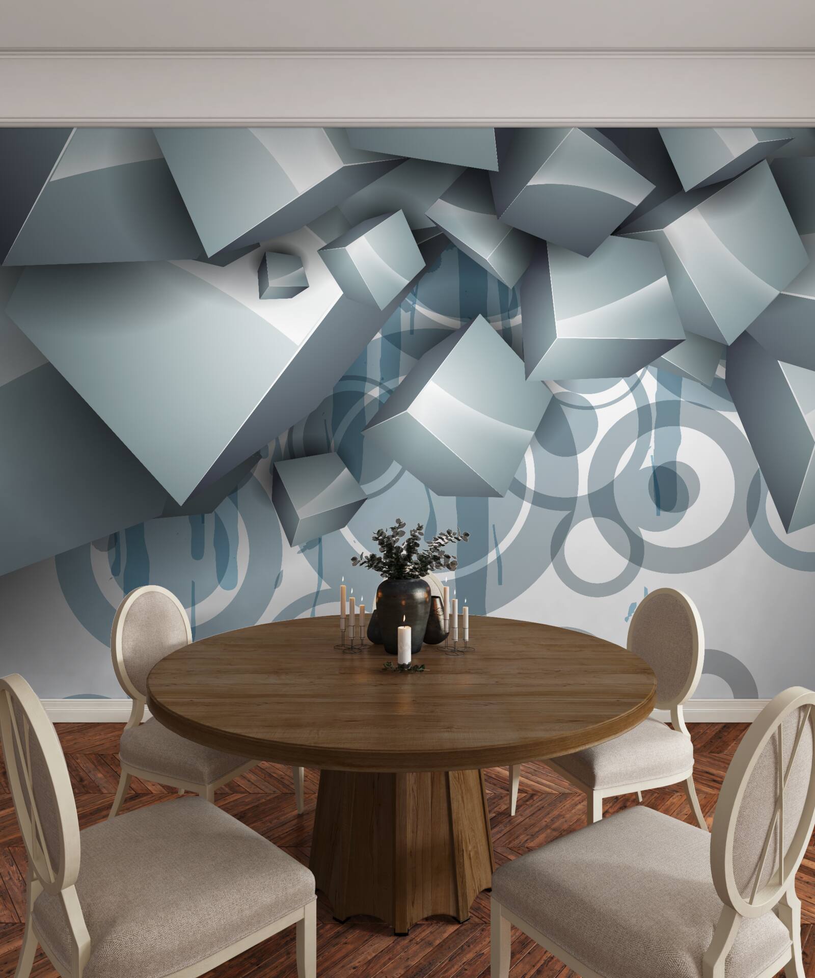 Fototapeta sivé optické kocky