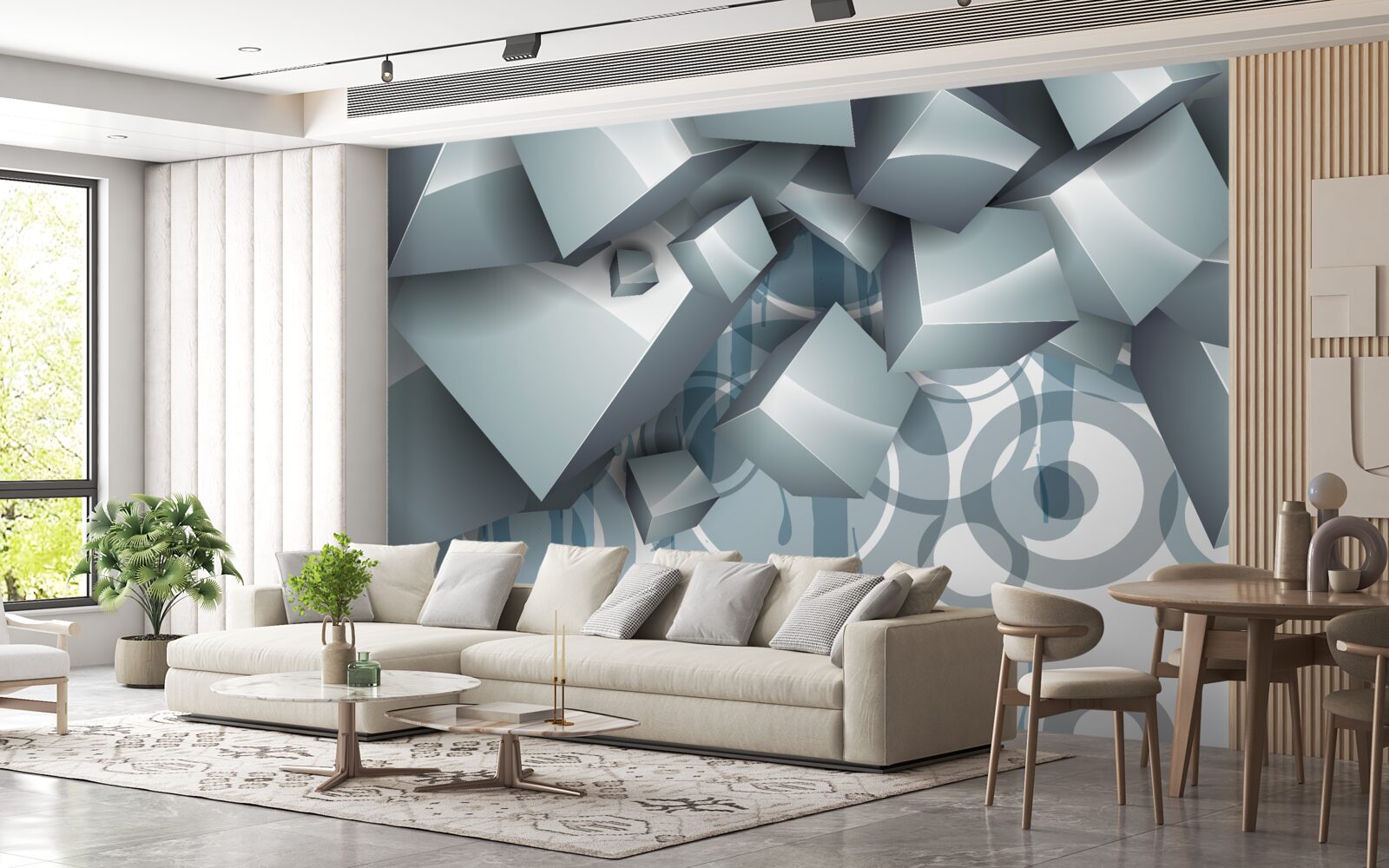 Fototapeta sivé optické kocky