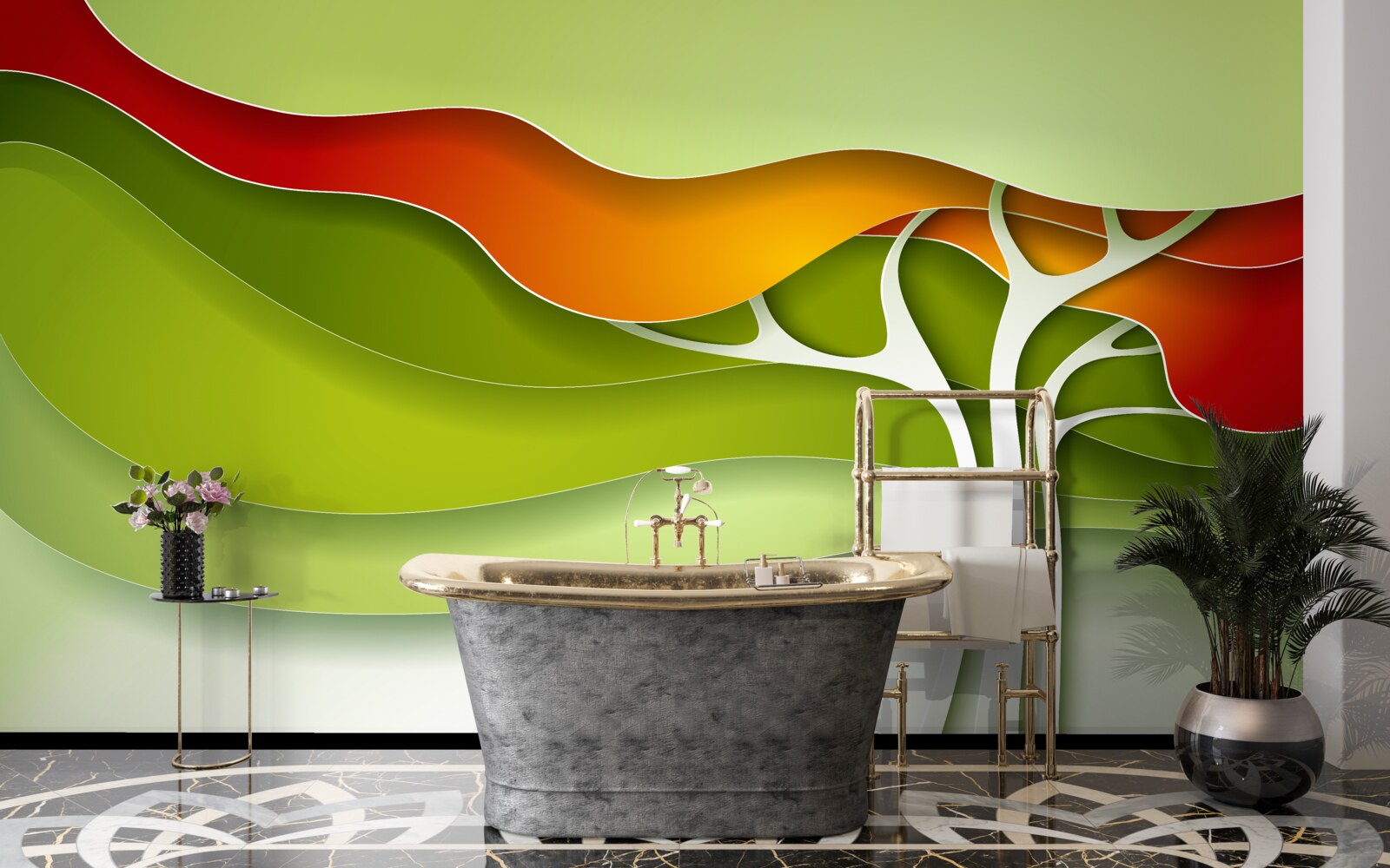 Fototapeta vrchol stromu je natretý svetlými odtieňmi jesene