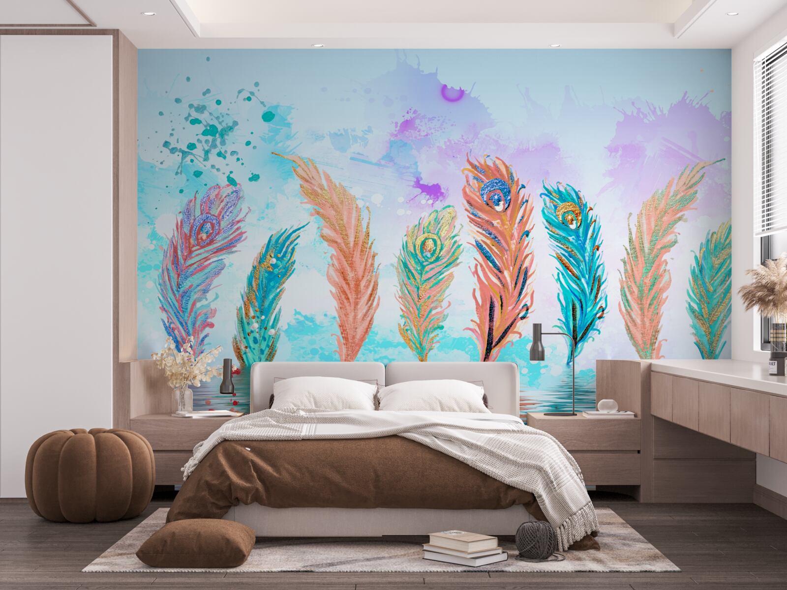 Fototapeta vyčnievajúce perie prepichujú vodu