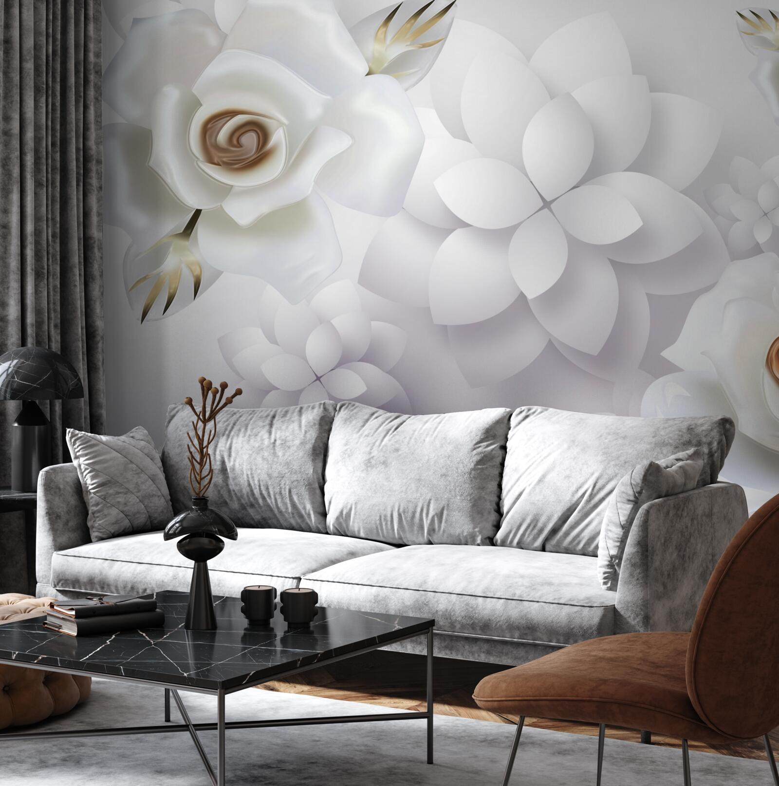 Fototapeta kompozícia s bielymi kvetmi