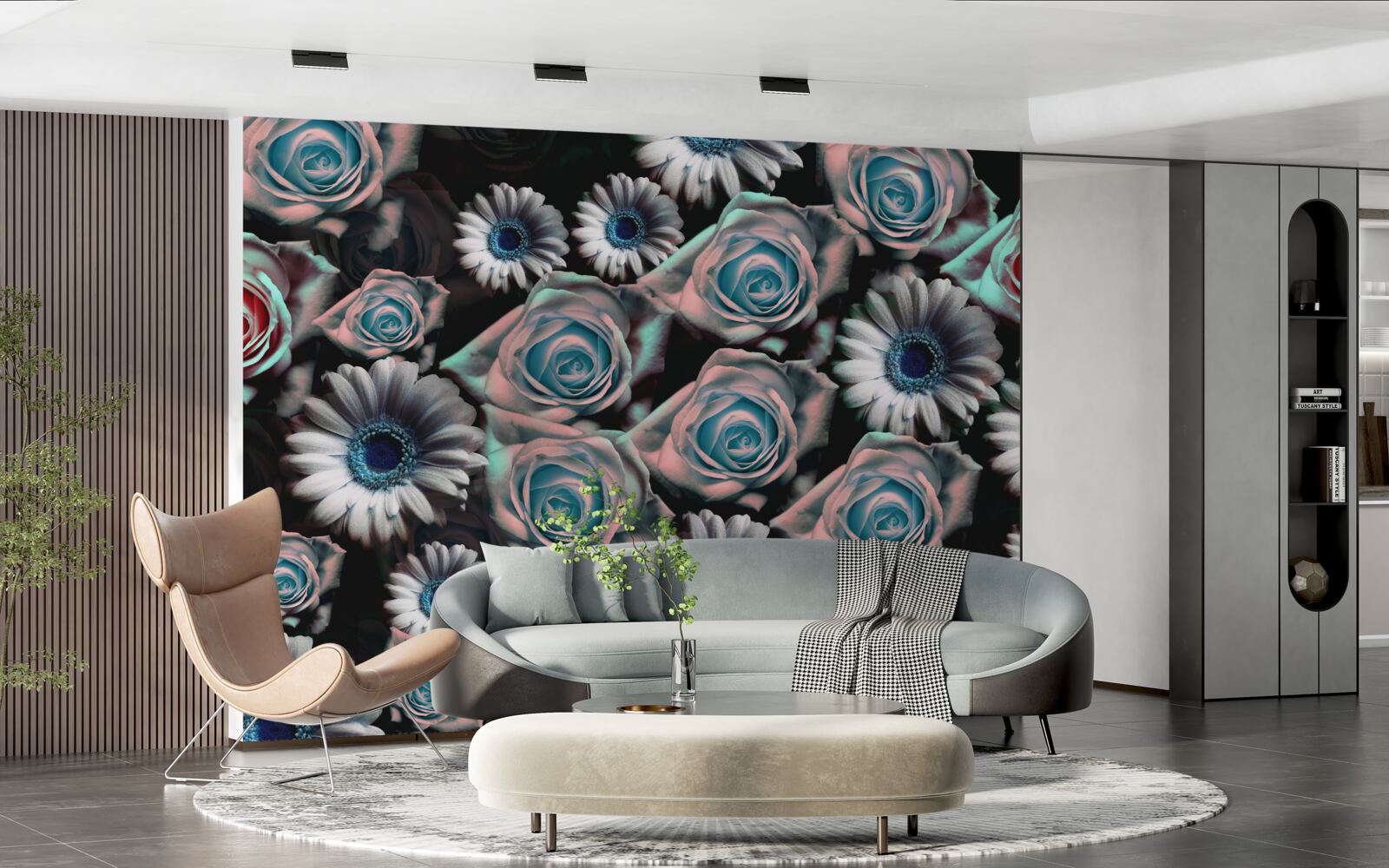 Fototapeta gerbery a ruže na čiernom pozadí