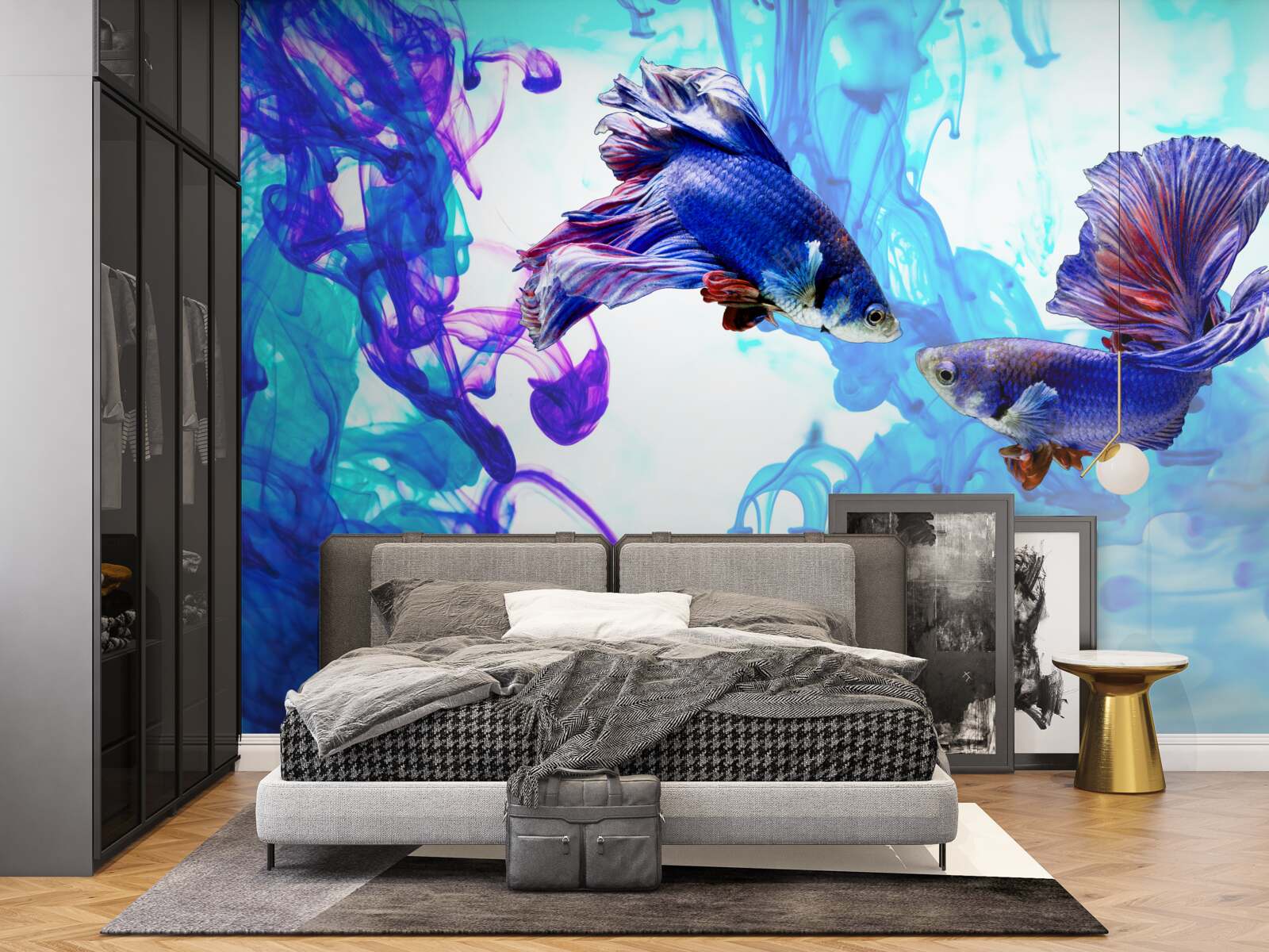 Fototapeta vodní obyvatelia s chvostmi hrajú vo vlhkých živloch