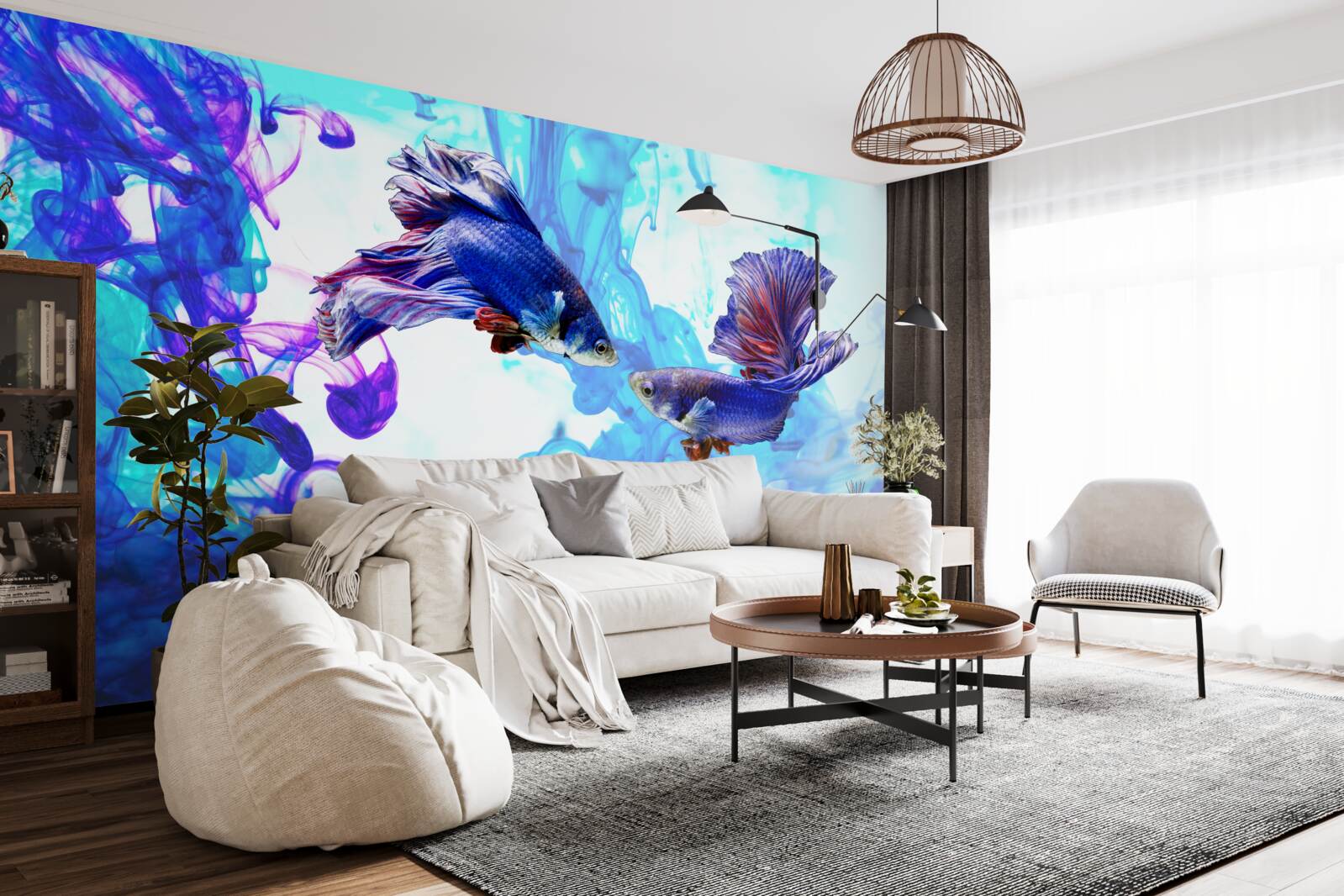 Fototapeta vodní obyvatelia s chvostmi hrajú vo vlhkých živloch