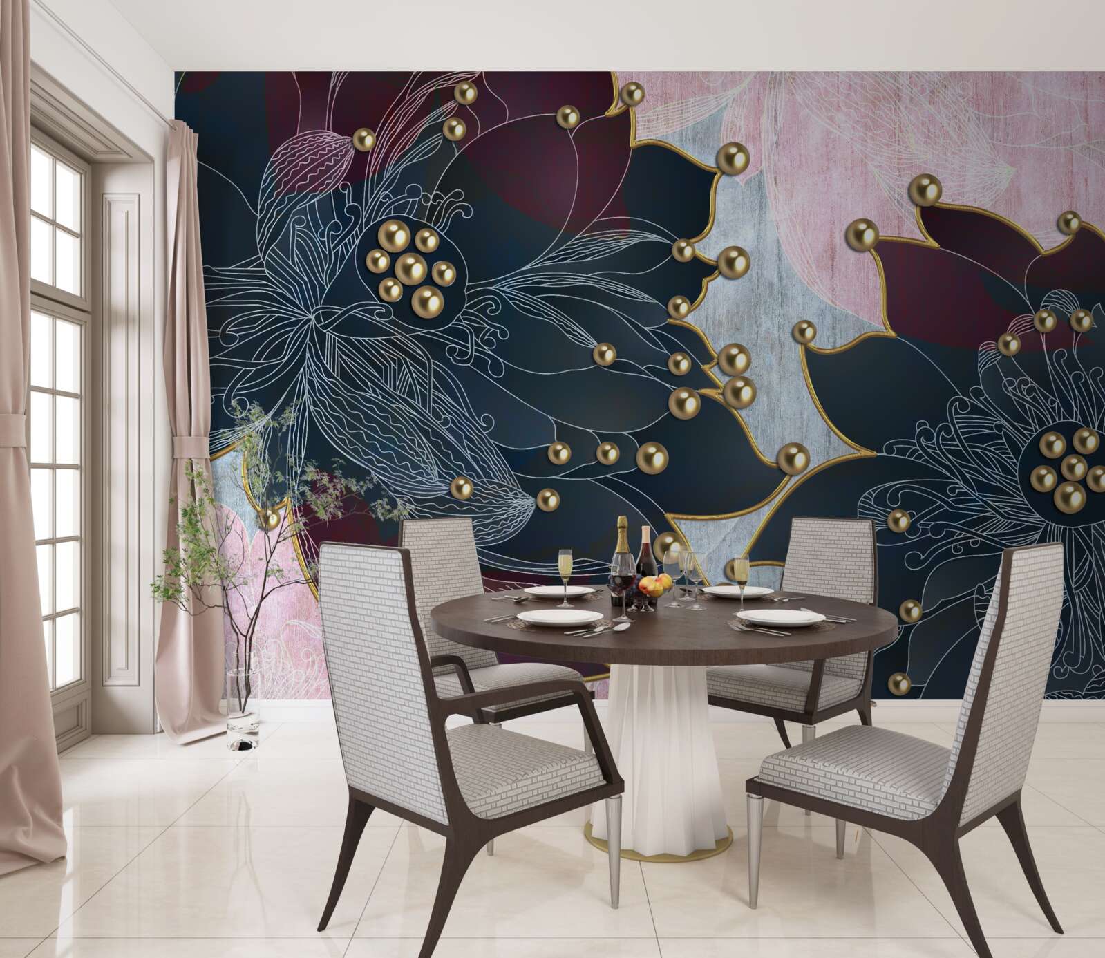 Fototapeta nočný kvet s modro-bordovým odtieňom