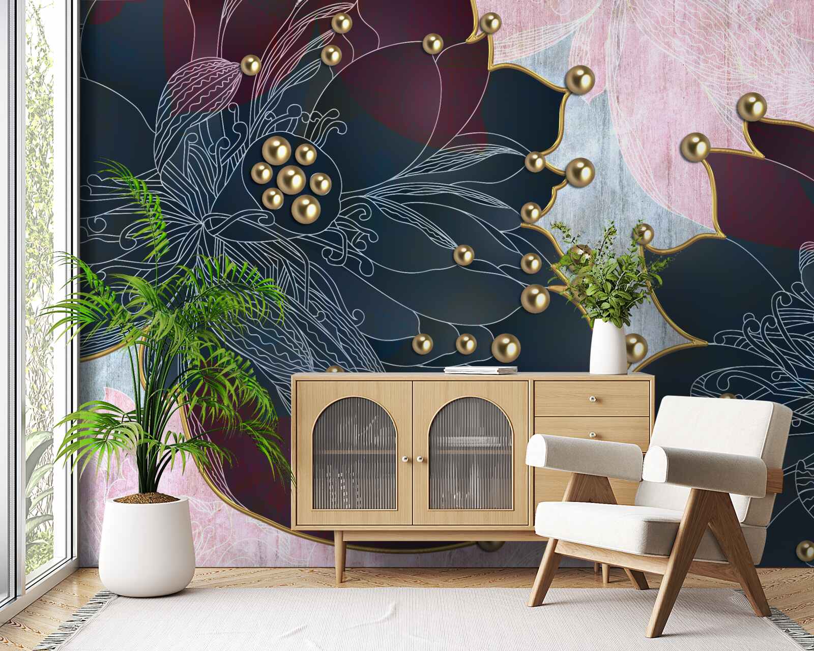 Fototapeta nočný kvet s modro-bordovým odtieňom