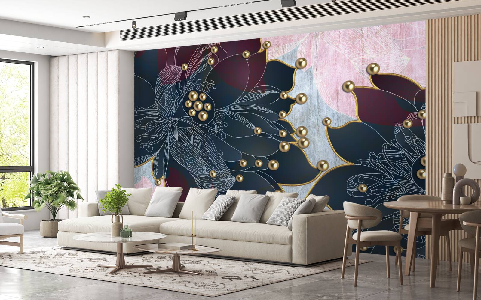 Fototapeta nočný kvet s modro-bordovým odtieňom