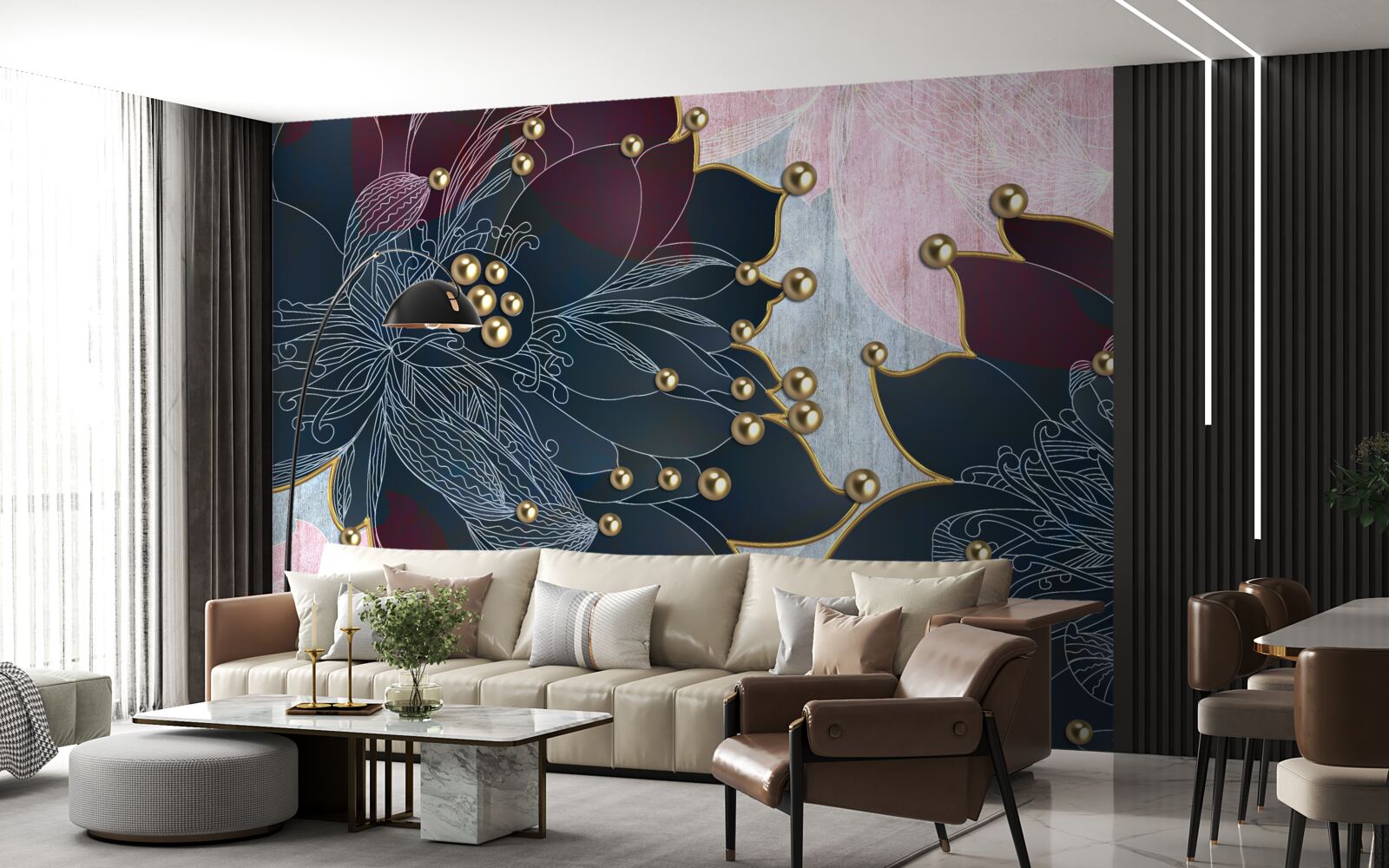 Fototapeta nočný kvet s modro-bordovým odtieňom