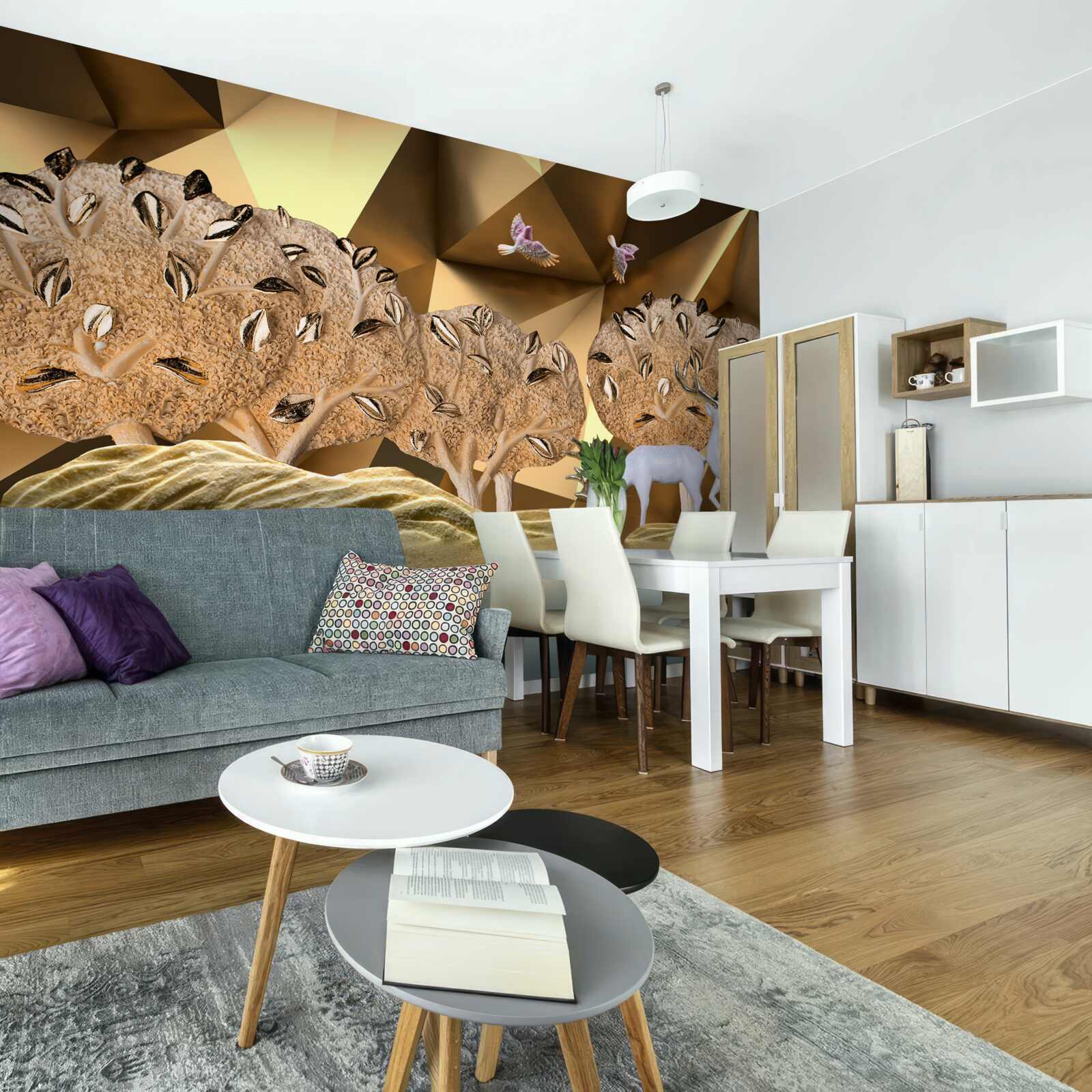 Fototapeta kone pri lesnom vodnom zdroji