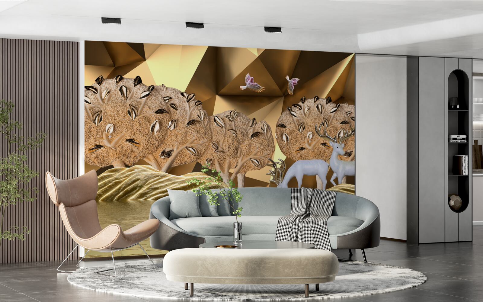 Fototapeta kone pri lesnom vodnom zdroji