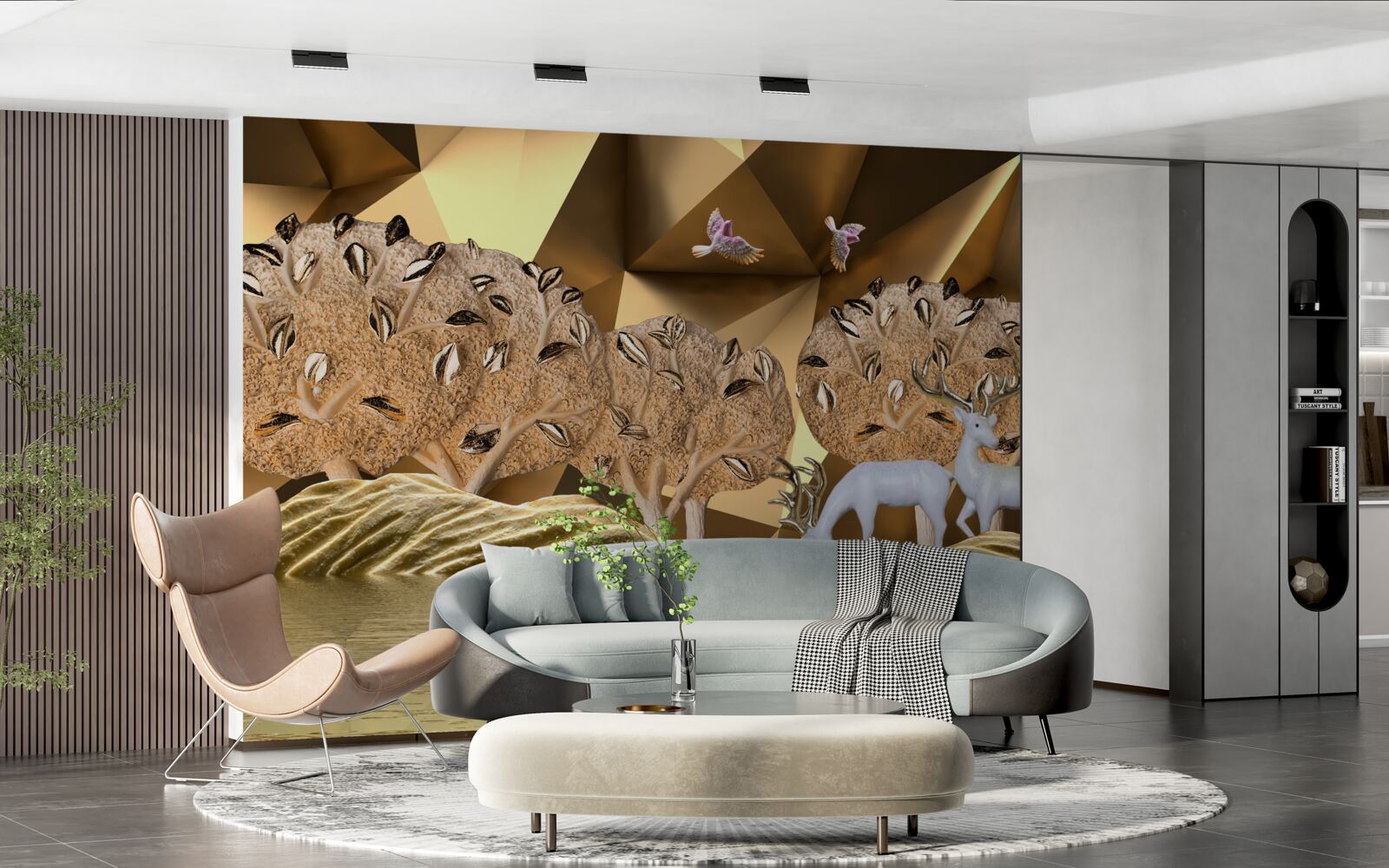 Fototapeta kone pri lesnom vodnom zdroji