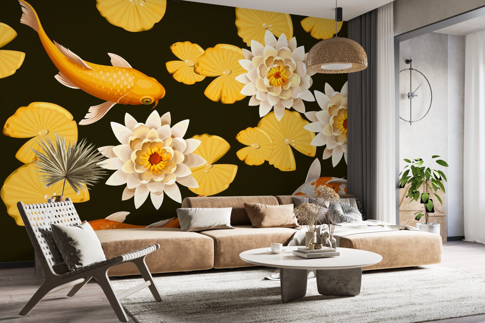 Fototapeta jesenné jazero zdobí rozkvitnutý lotos