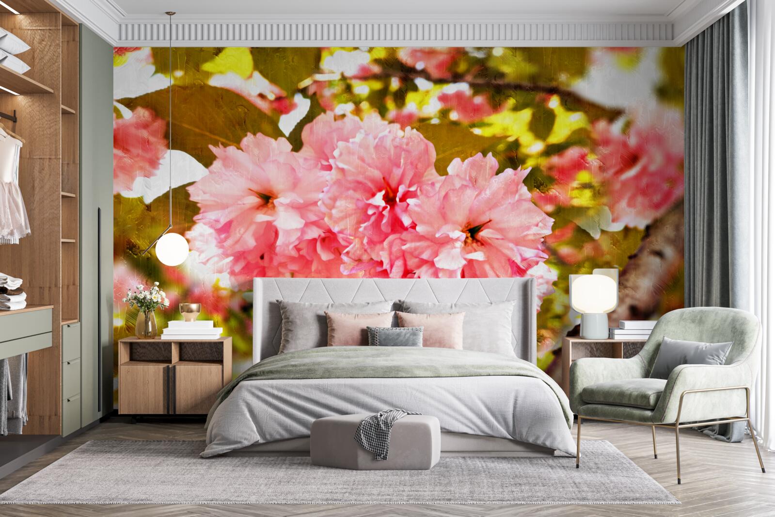 Fototapeta kanzan sakura v plnom kvete