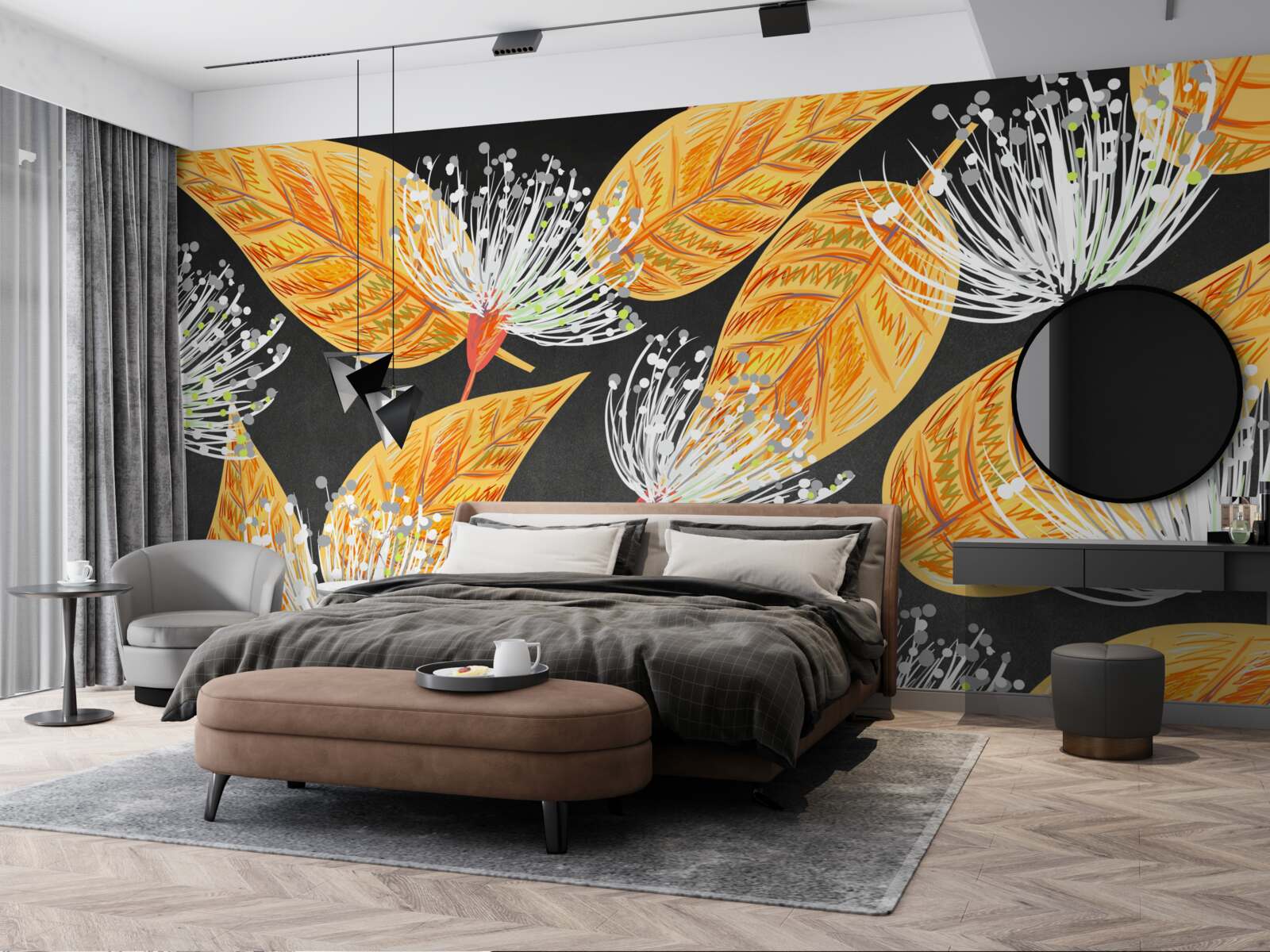 Fototapeta jesenné lístie s púpavami