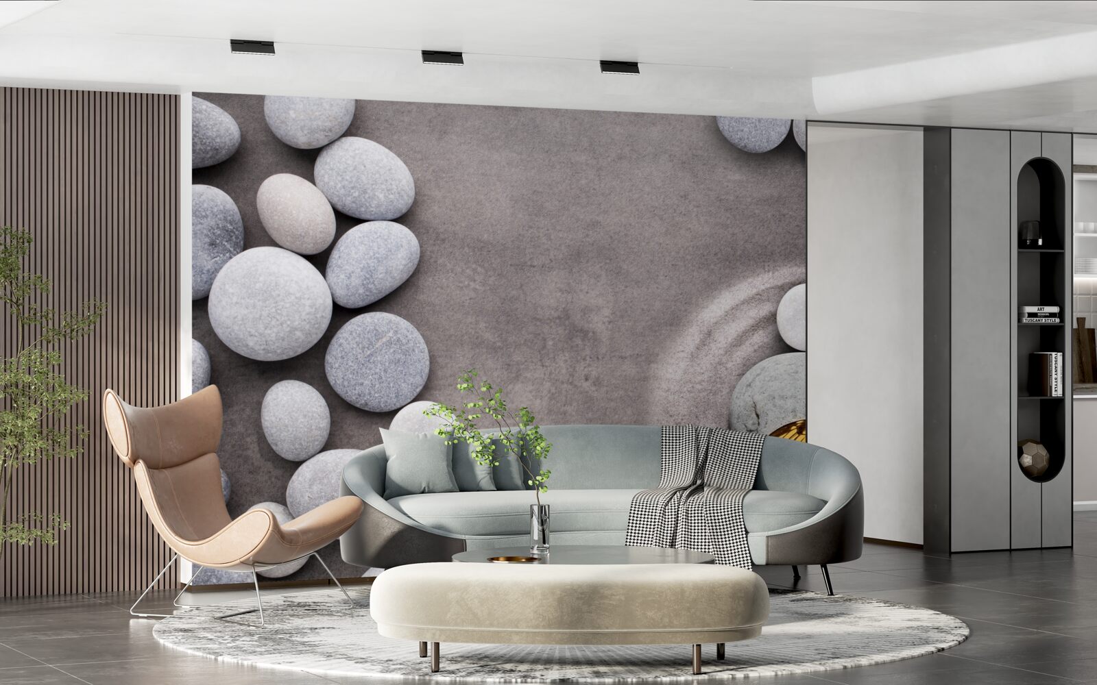 Fototapeta motýľ sedí na kameni pri jazierku