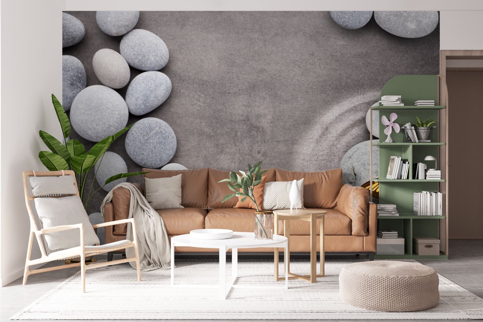 Fototapeta motýľ sedí na kameni pri jazierku