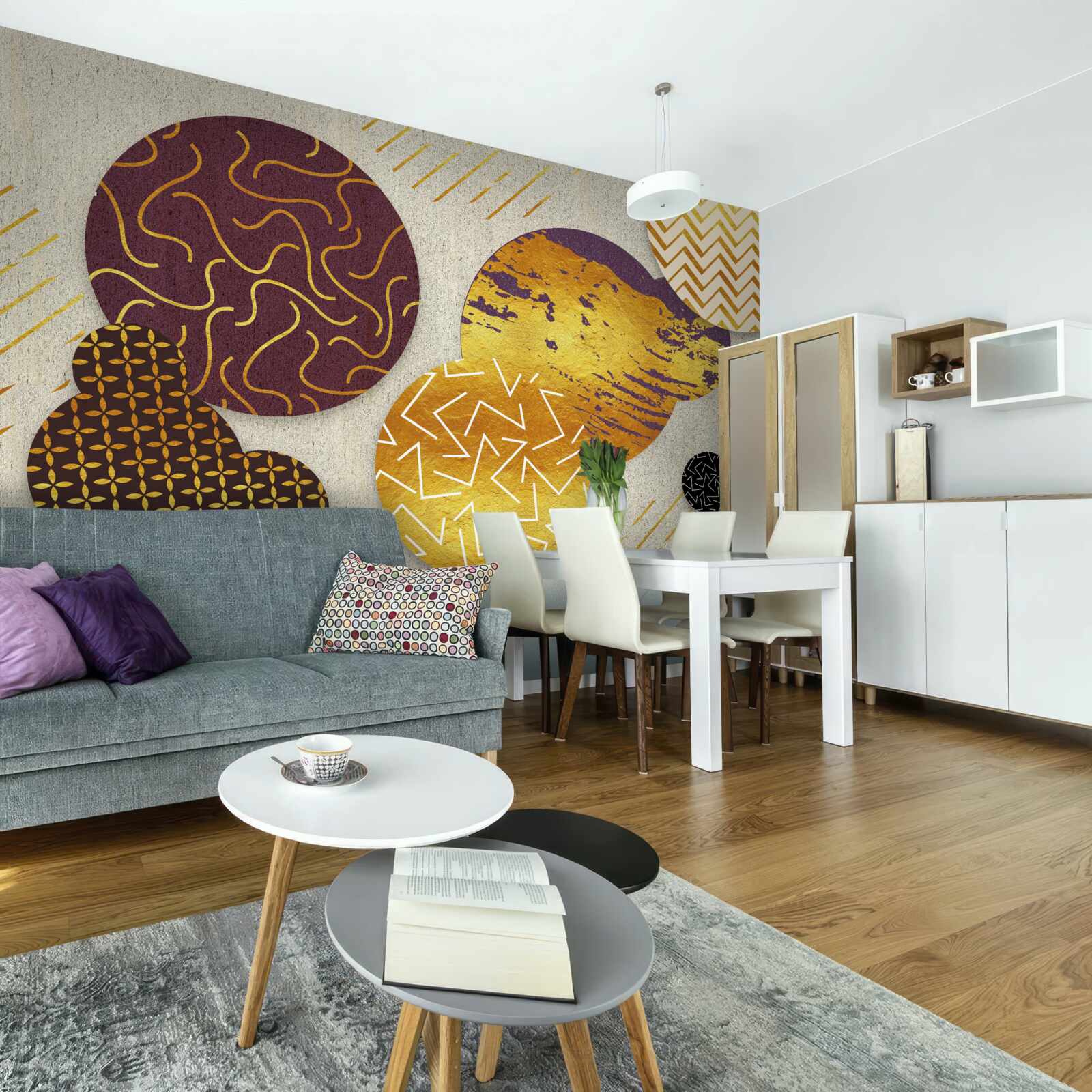 Fototapeta abstraktné obrazy v odtieňoch hnedej a fialovej