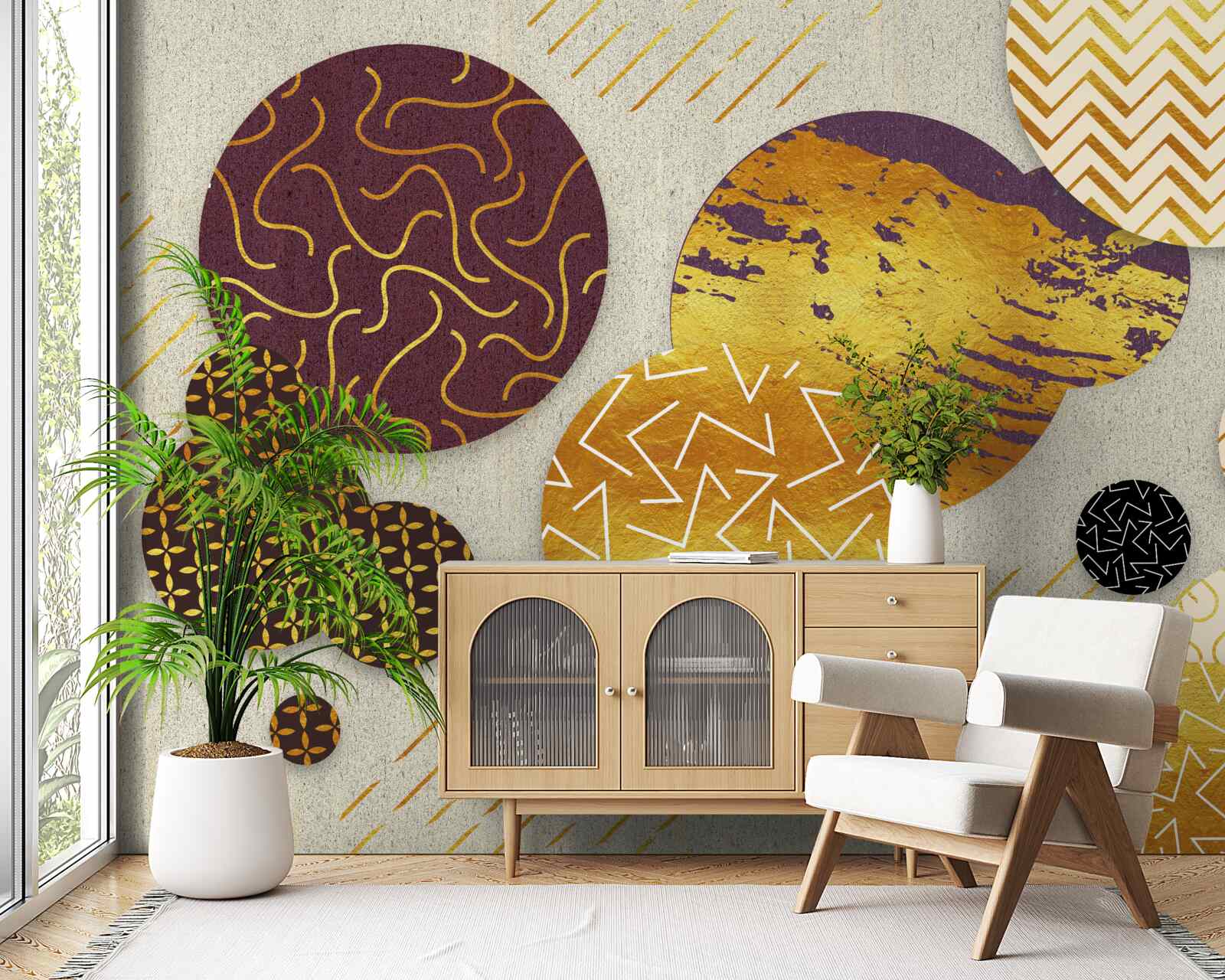 Fototapeta abstraktné obrazy v odtieňoch hnedej a fialovej