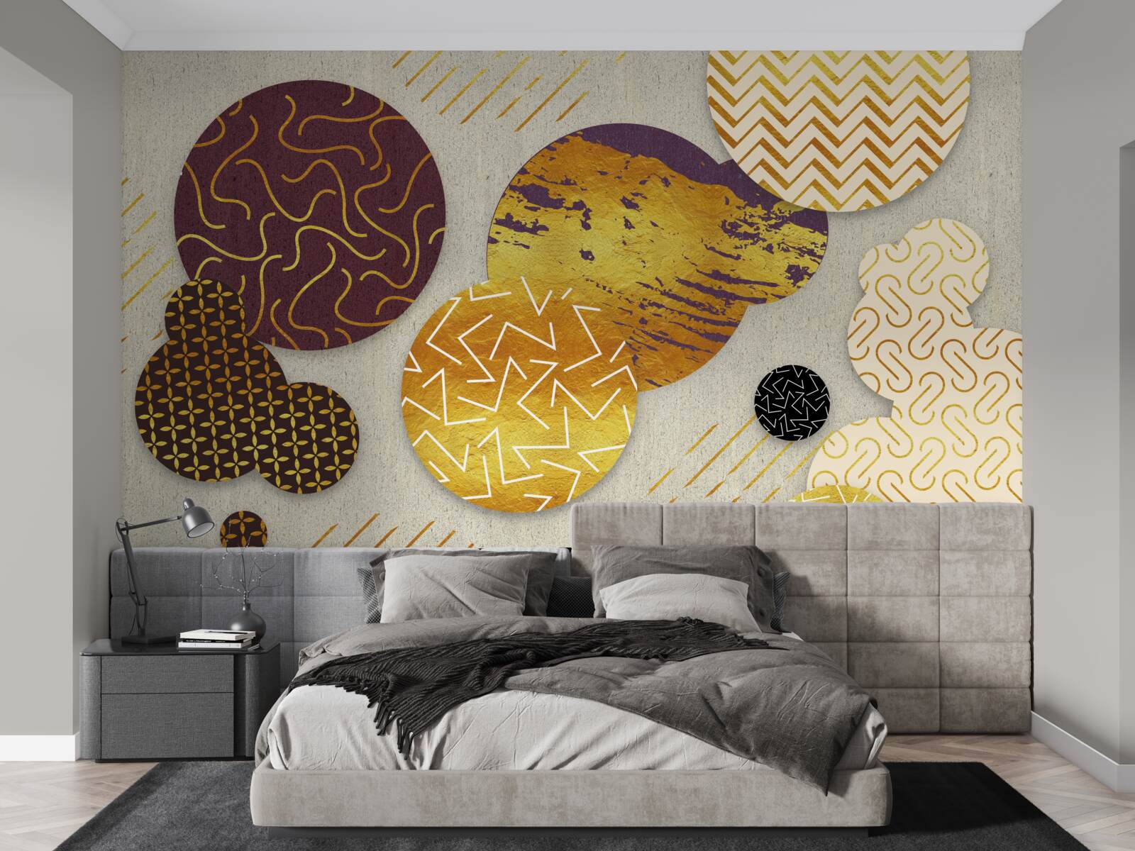 Fototapeta abstraktné obrazy v odtieňoch hnedej a fialovej