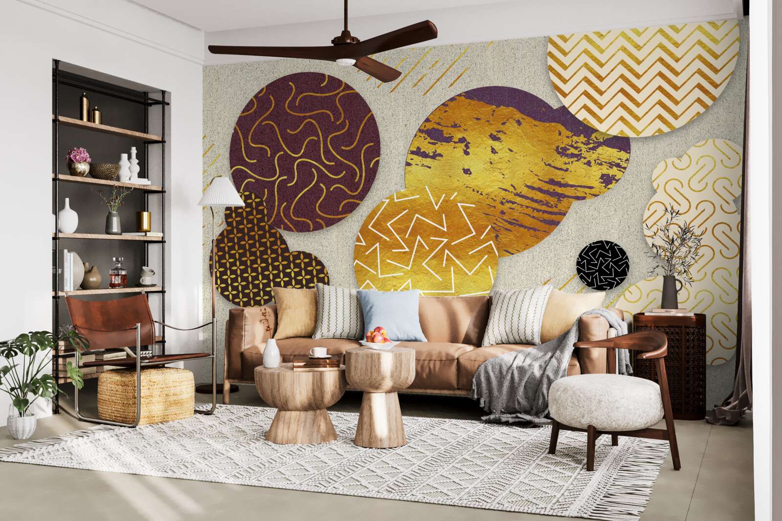 Fototapeta abstraktné obrazy v odtieňoch hnedej a fialovej