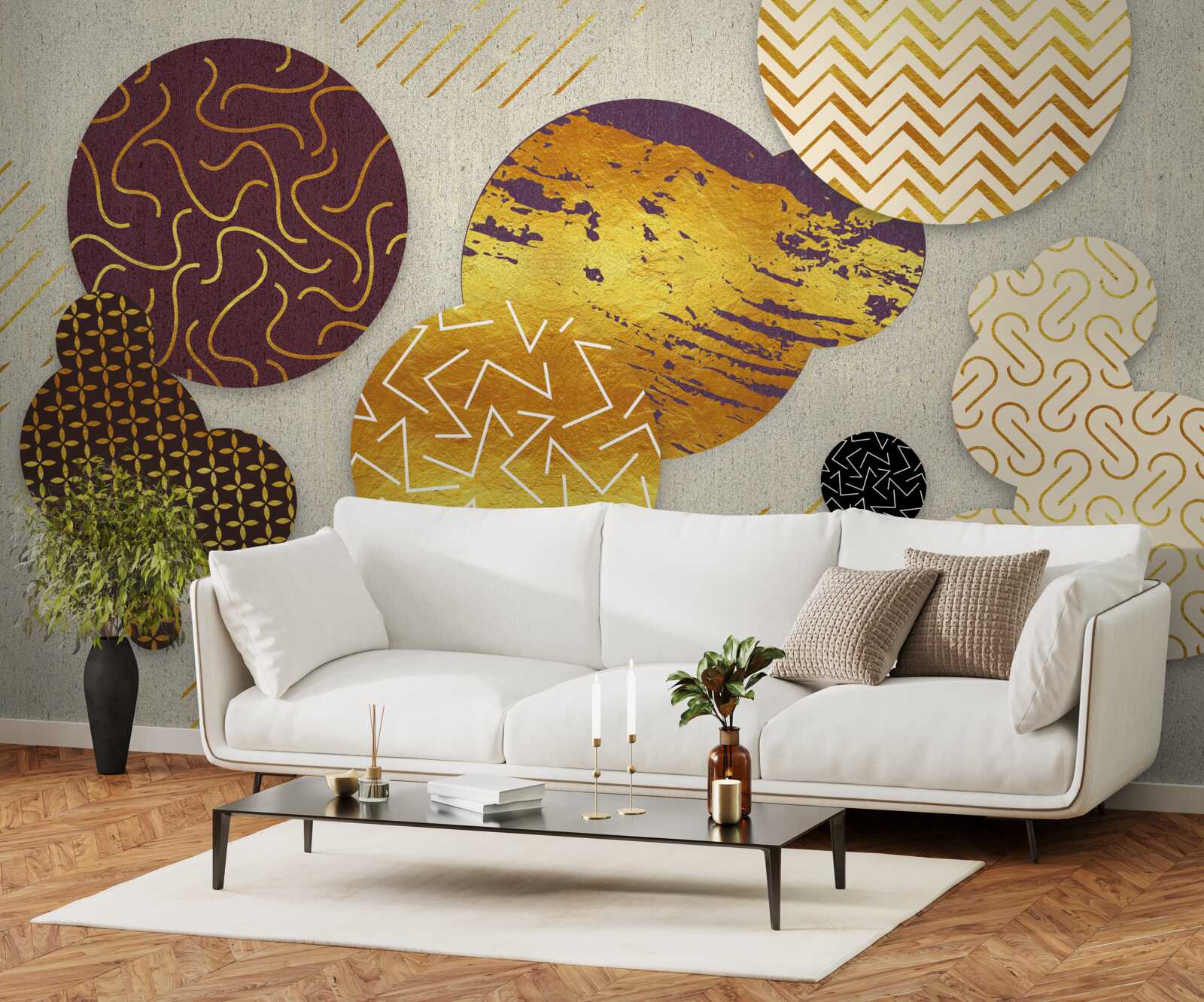 Fototapeta abstraktné obrazy v odtieňoch hnedej a fialovej