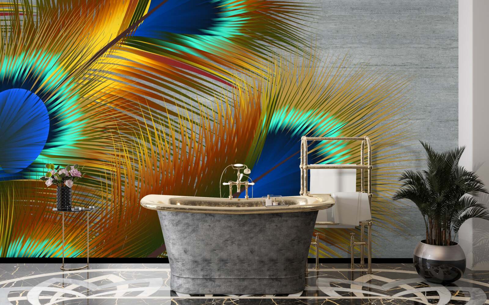 Fototapeta bujné pávie perá