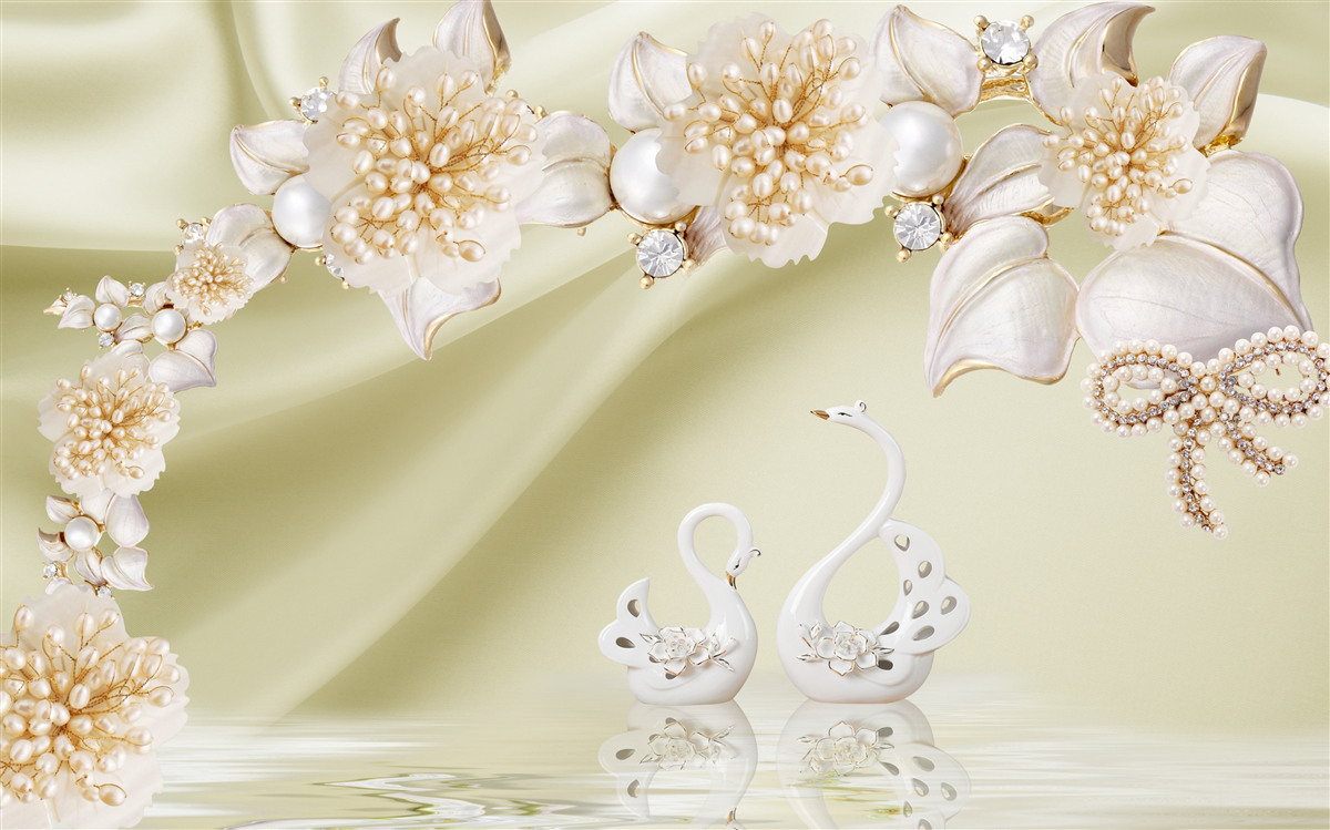 Fototapeta púčiky zdobené zlatom a perlami kvitnú