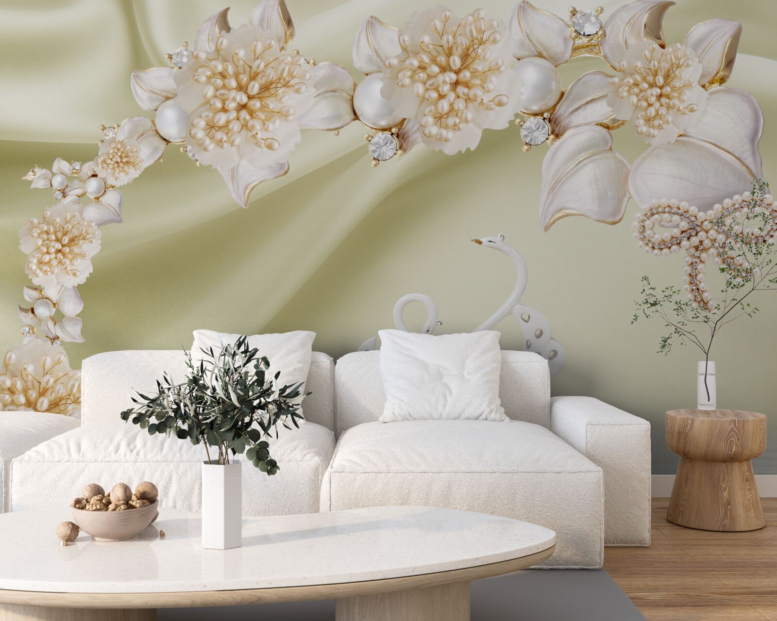 Fototapeta púčiky zdobené zlatom a perlami kvitnú