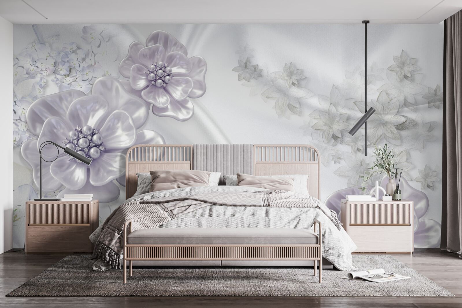 Fototapeta na hodvábe sú krásne orgovánové kvety