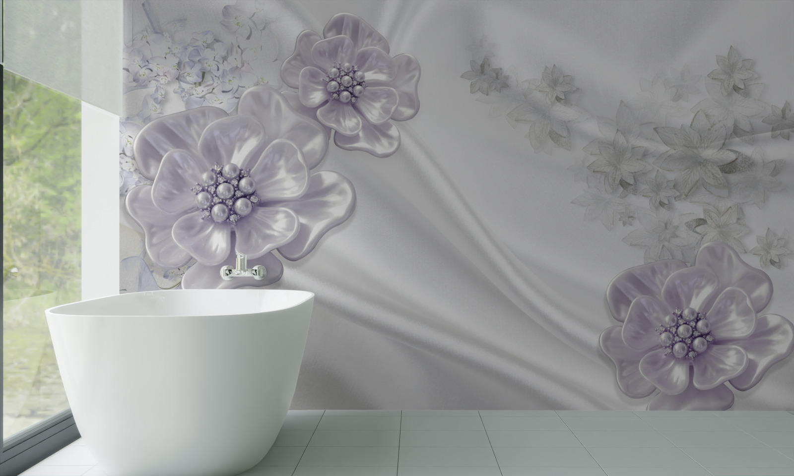 Fototapeta na hodvábe sú krásne orgovánové kvety