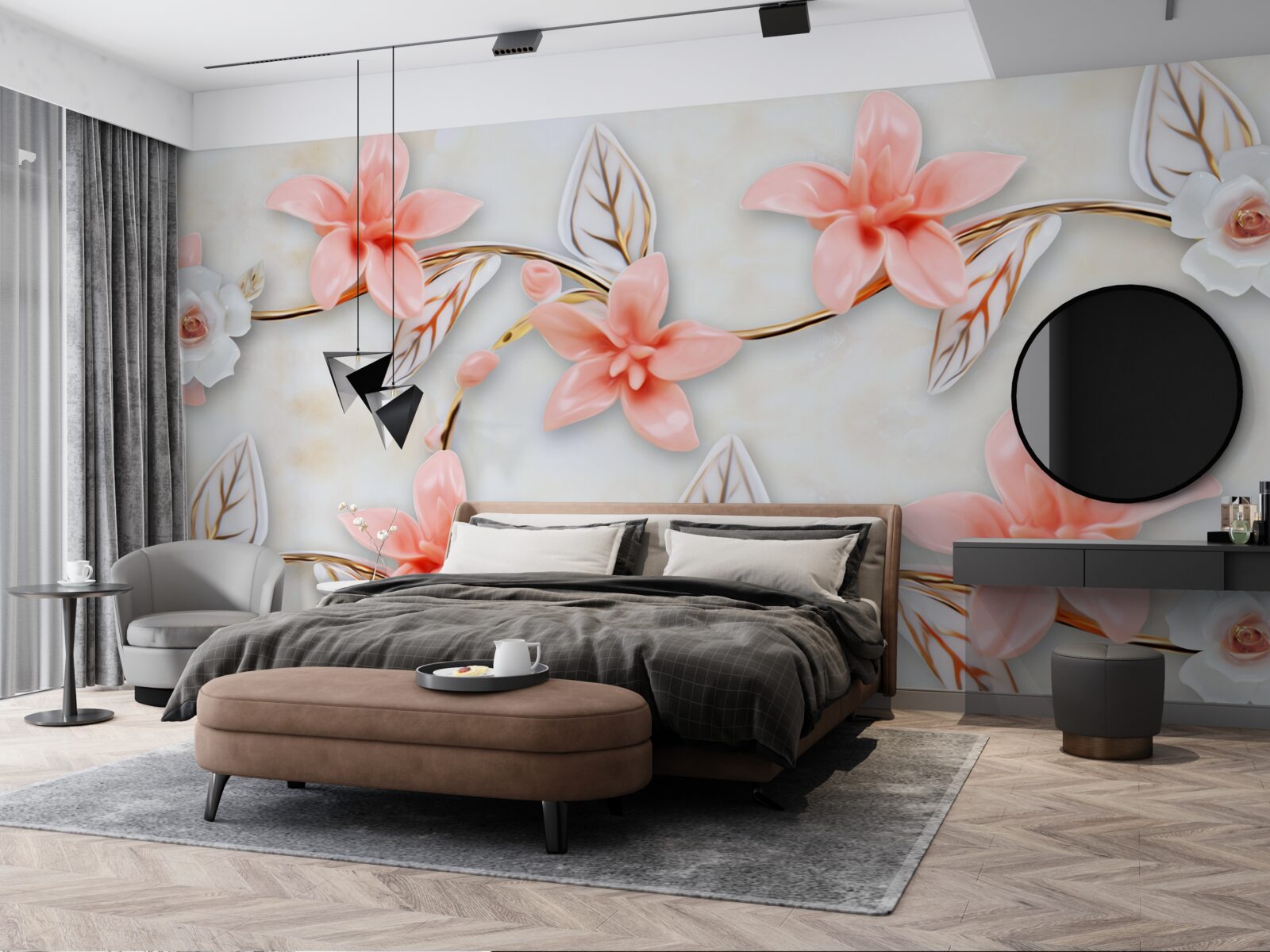 Fototapeta ružové magnólie na konároch