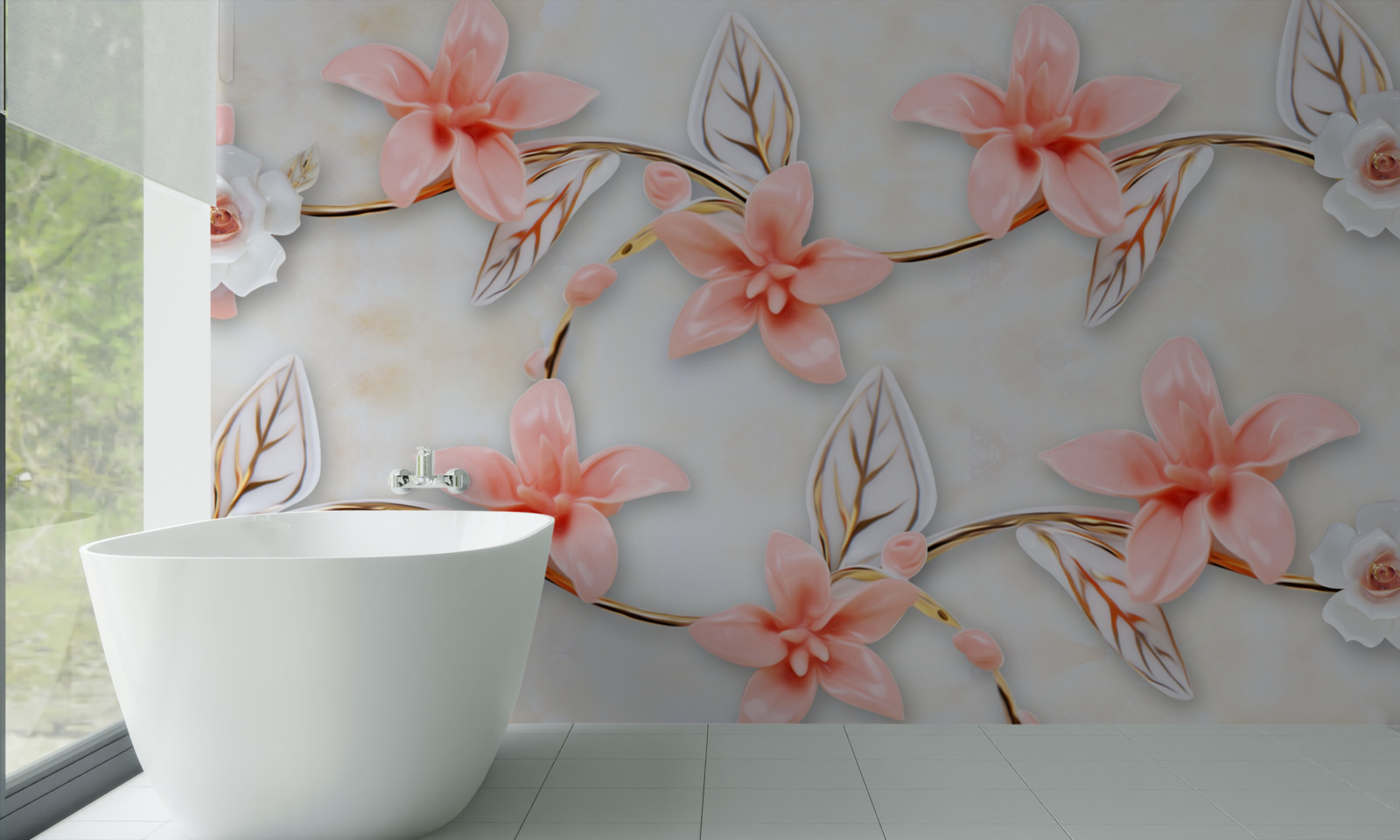 Fototapeta ružové magnólie na konároch