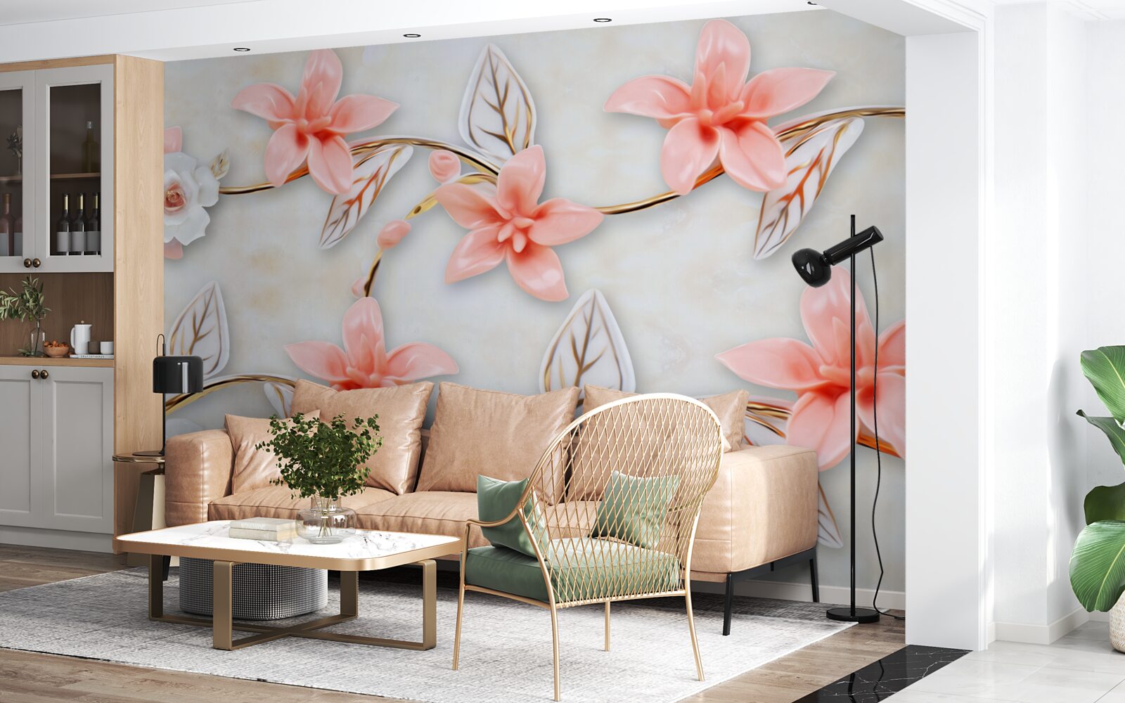 Fototapeta ružové magnólie na konároch