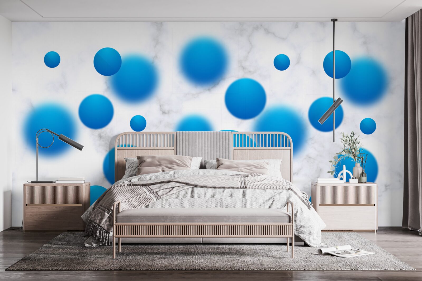 Fototapeta modré kruhy plávajúce vo vzduchu