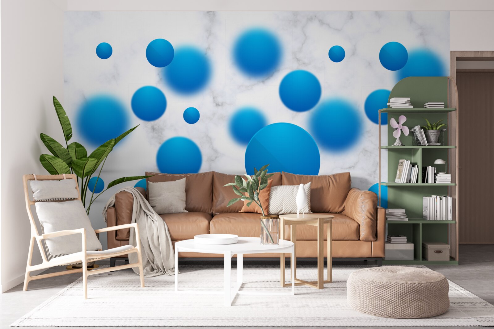 Fototapeta modré kruhy plávajúce vo vzduchu