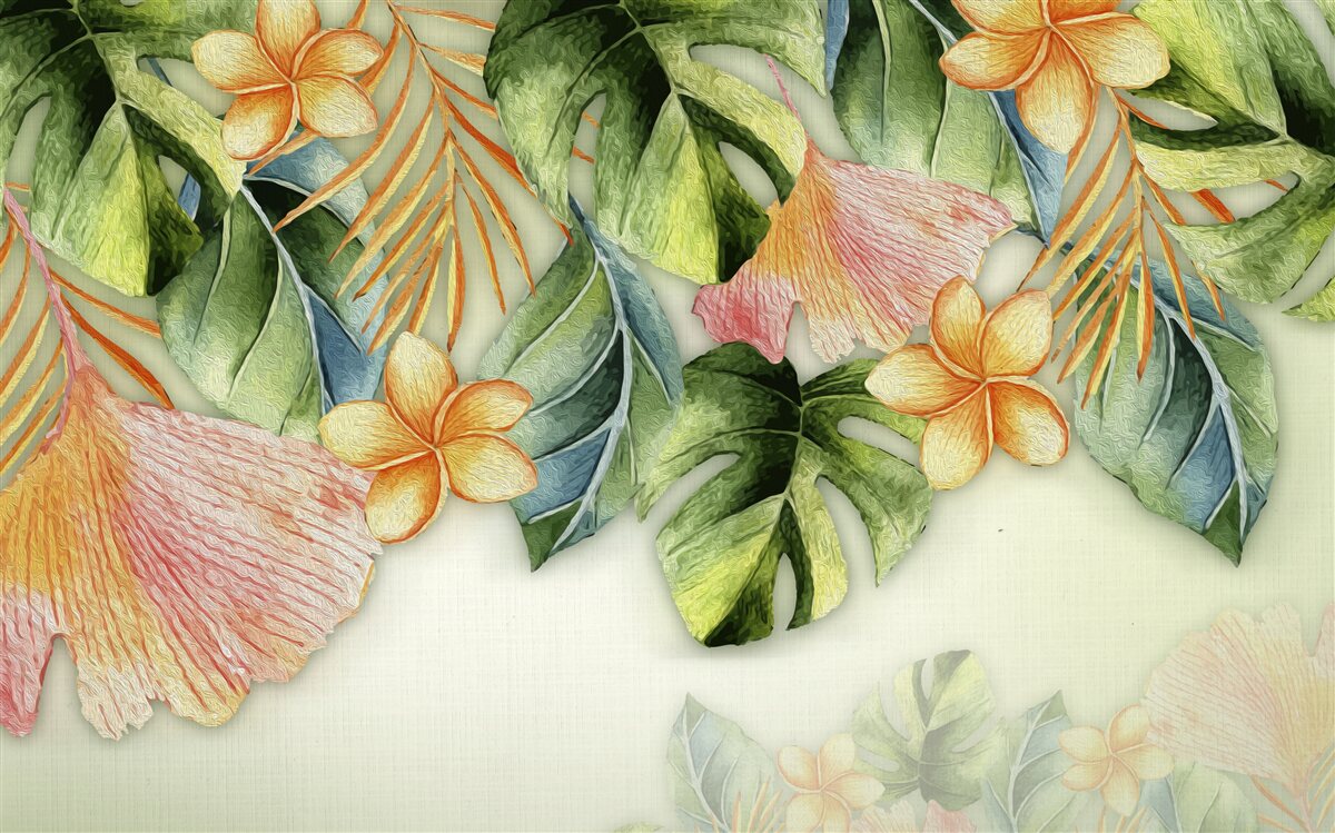 Fototapeta farebné listy z trópov