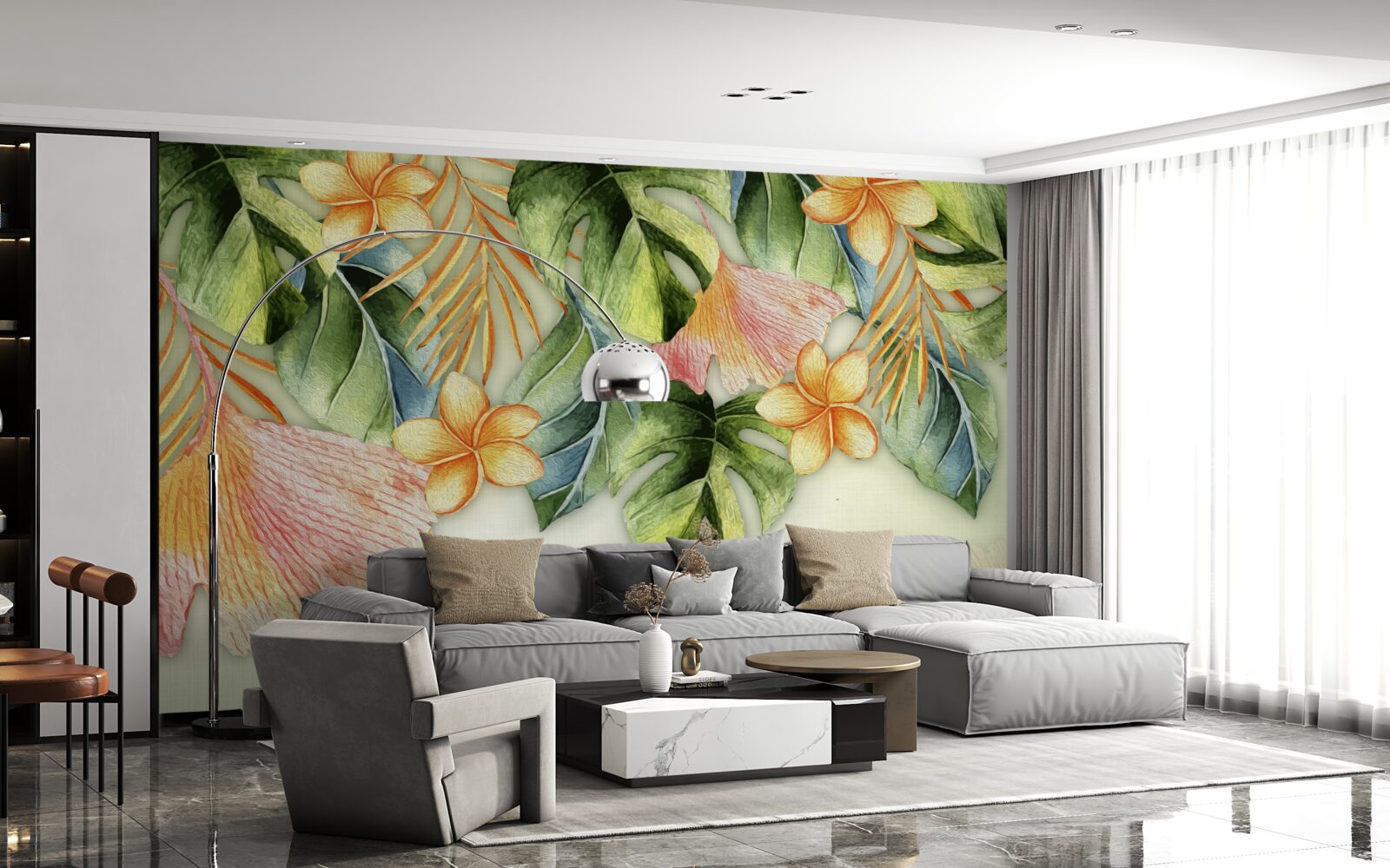 Fototapeta farebné listy z trópov