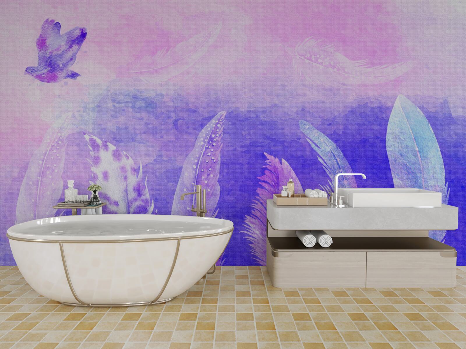 Fototapeta vták letiaci cez perie