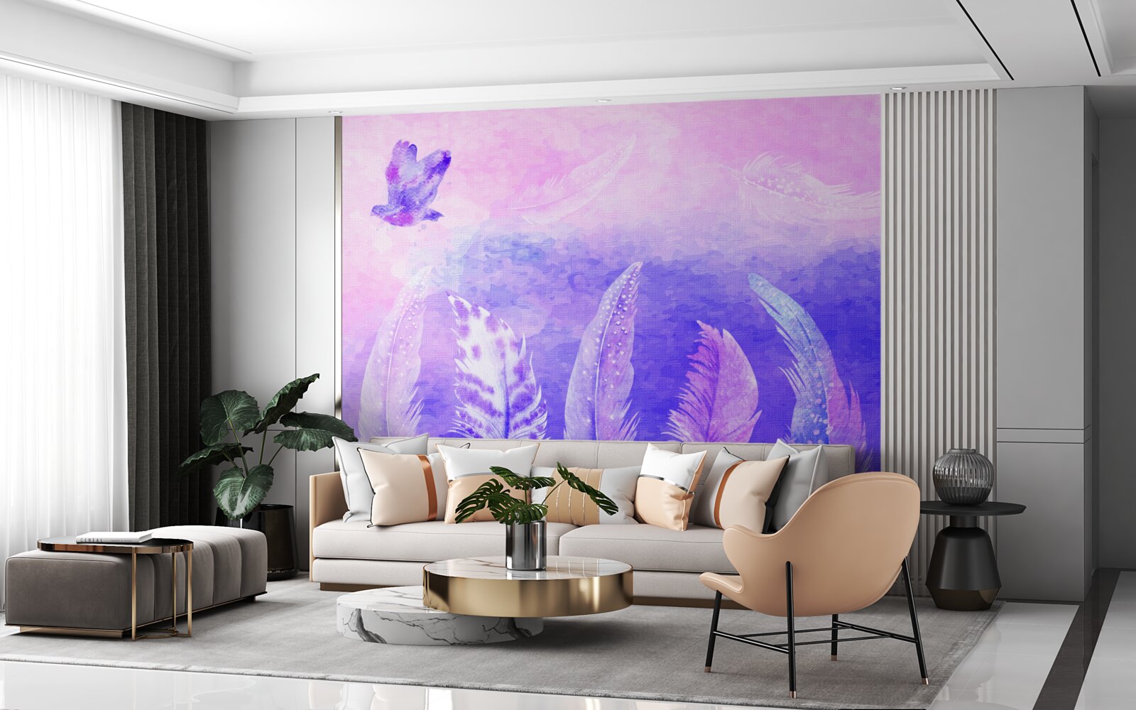 Fototapeta vták letiaci cez perie