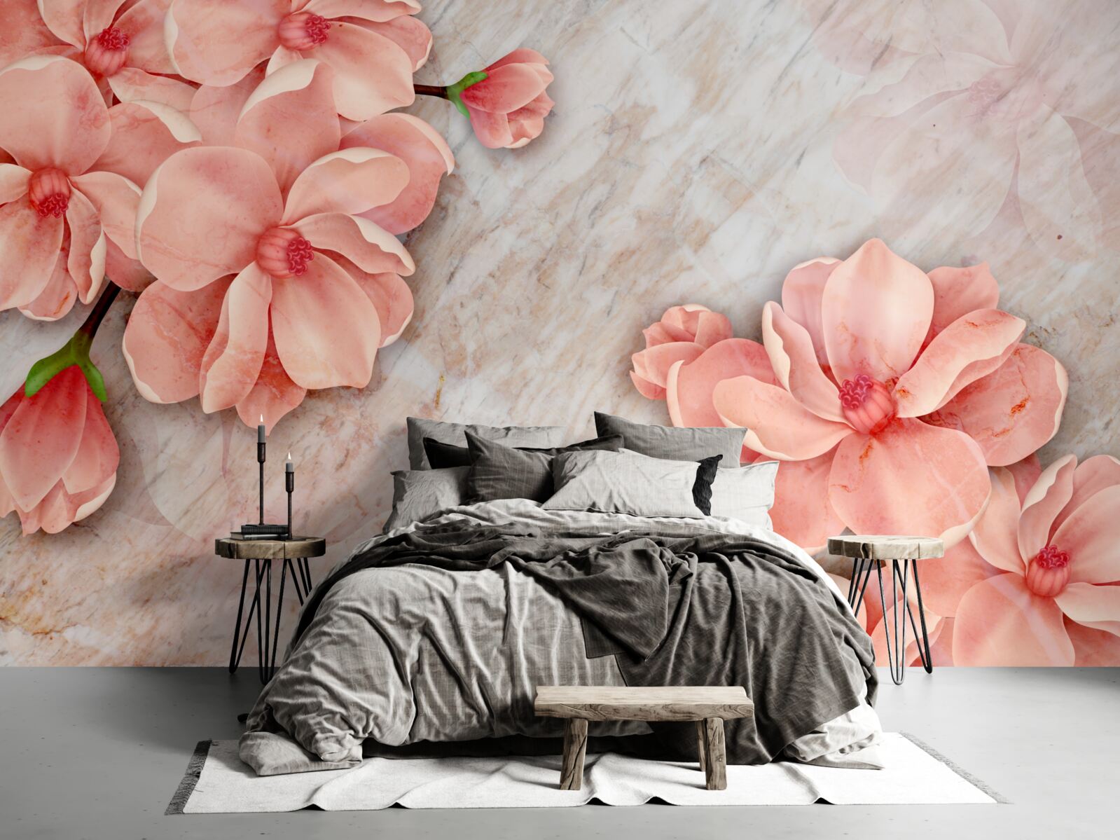 Fototapeta magnólie s ružovými kvetmi