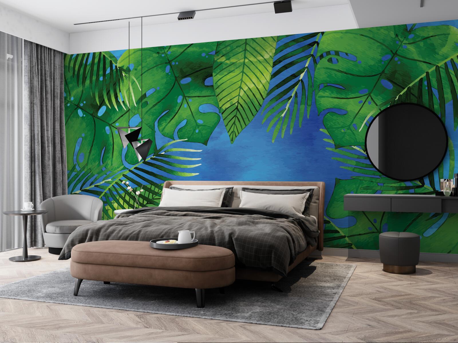 Fototapeta tropické listy otvorené modrej oblohe