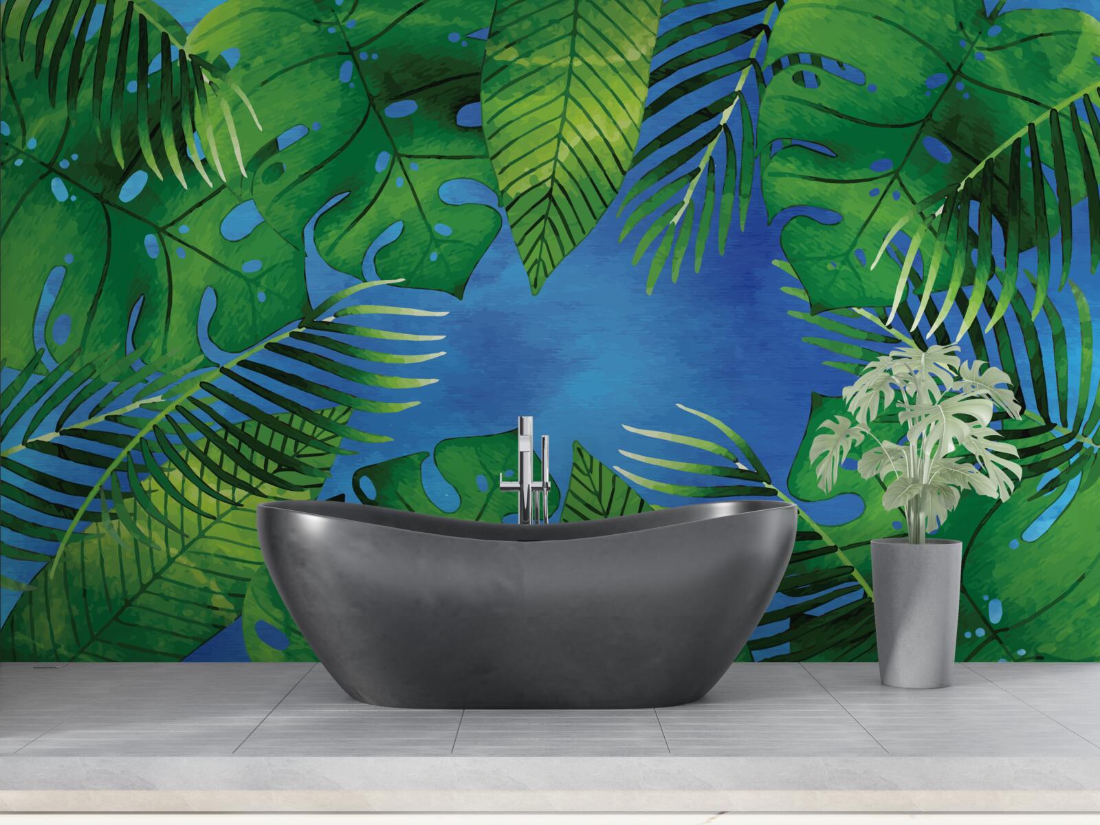 Fototapeta tropické listy otvorené modrej oblohe